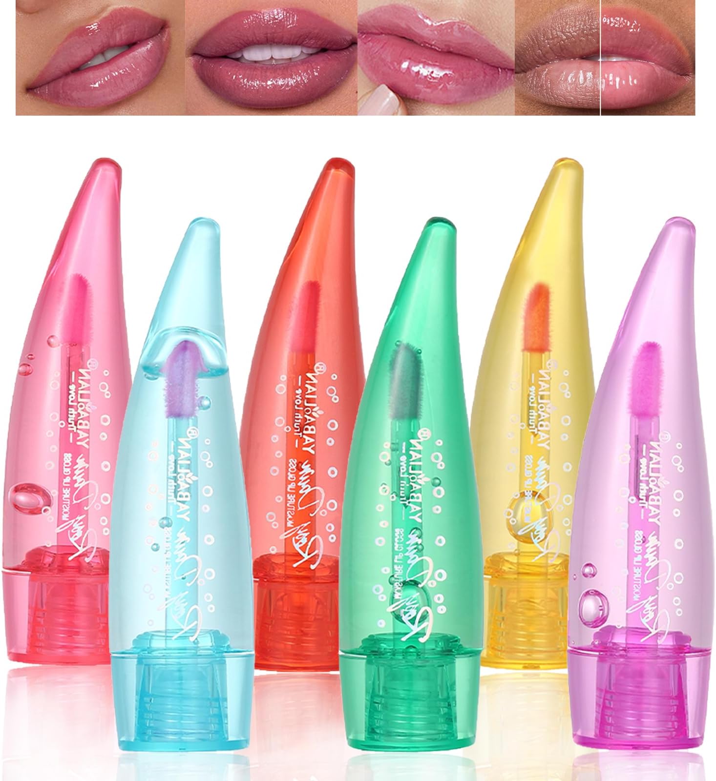 Aloe Vera Lip Gloss, Long Lasting Nutritious Lip Balm Moisturizing Aloe Vera Lip Oil for Lip Treatment and Dry Lips, Color Changing Lipstick Tinted Lip Balm Set (B)