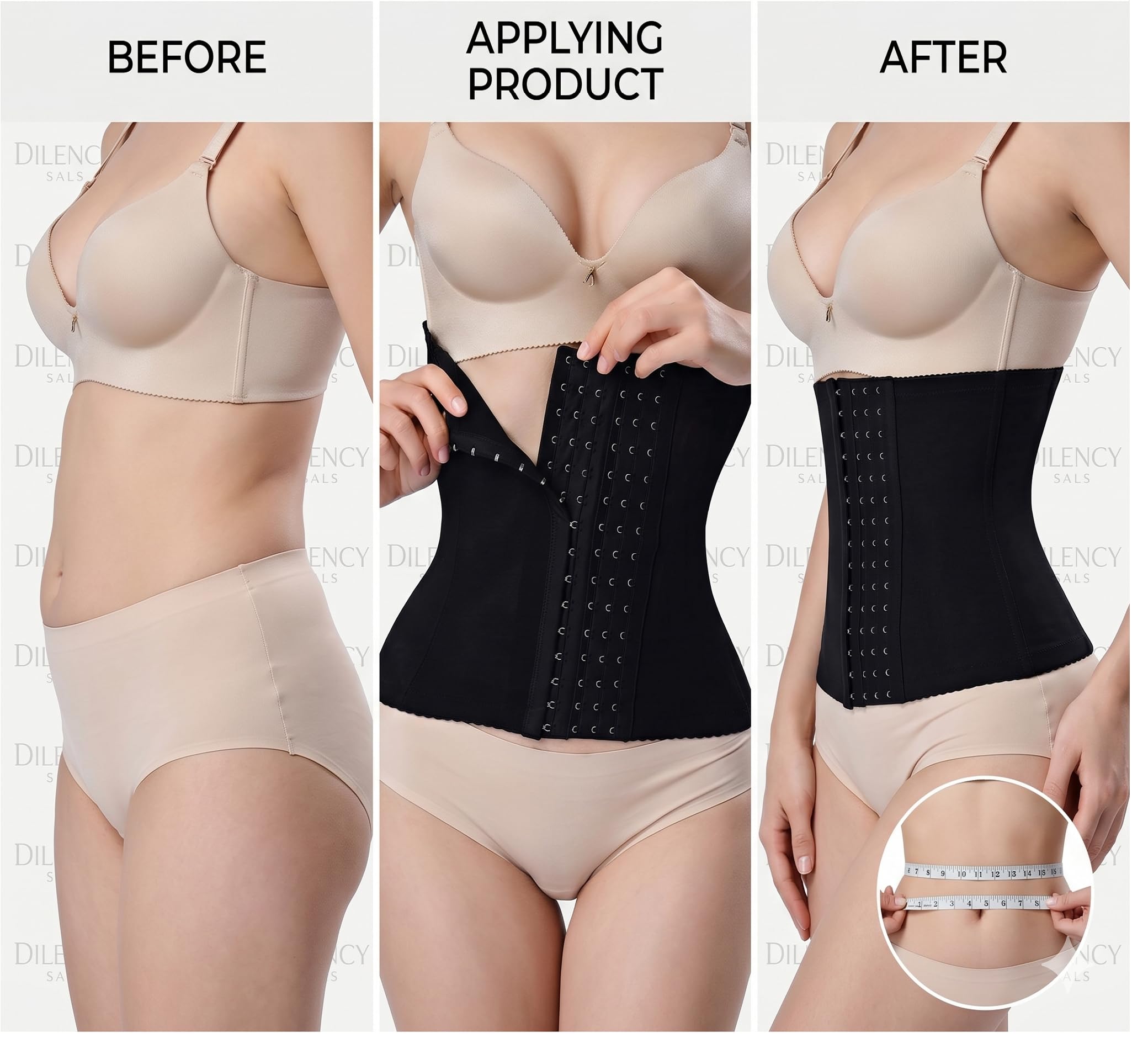 Dilency Sales Women & Girls Seamless Efffective Hook-Shapewear Tummy Belt for Women (Free-Size Comfortable for 32 to 38 Waist Size) (Black) 3