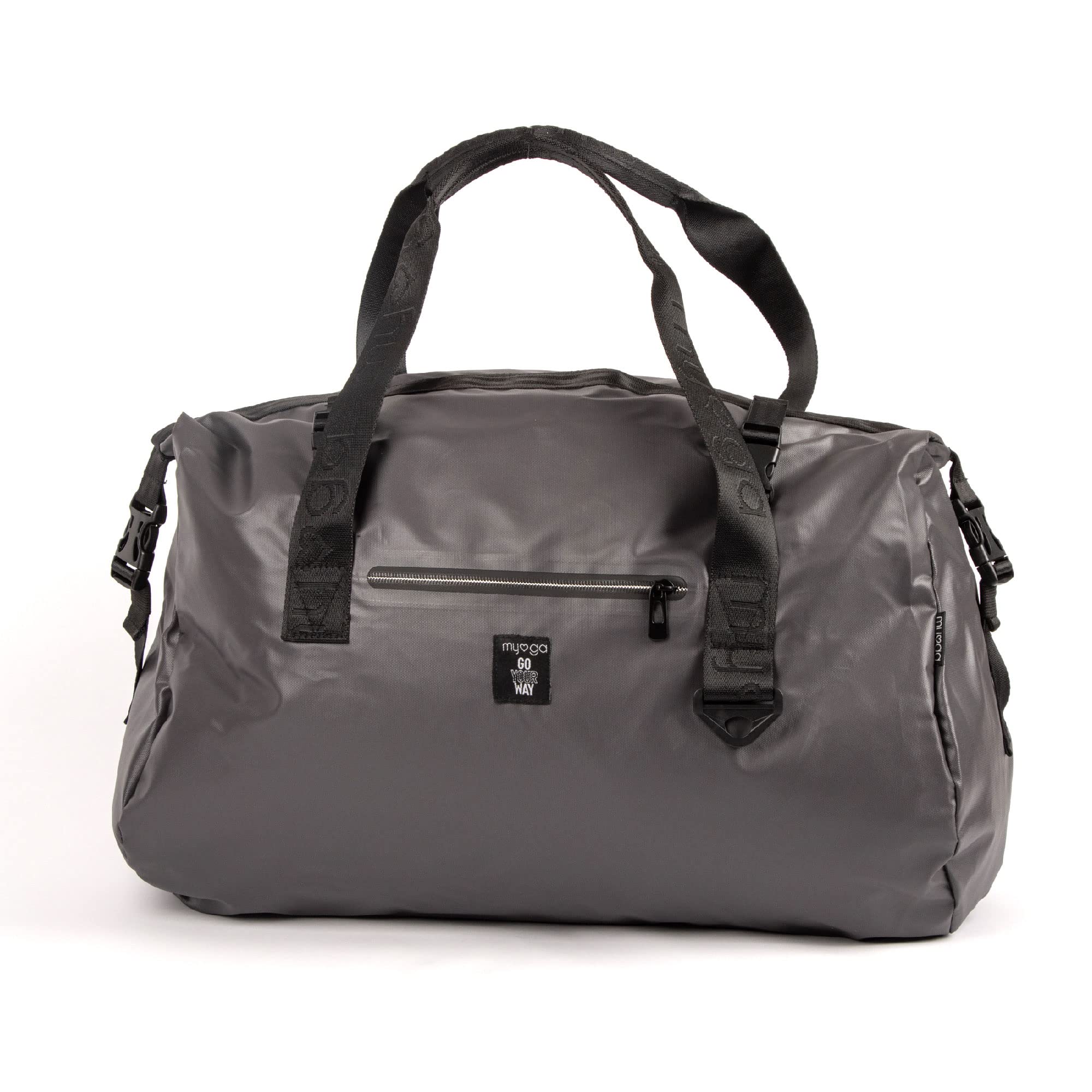 Myga RY1137 - Vegan Messenger Bag for Yoga Mat - Pilates Yoga Mat Bag with Adjustable Carry Handle Straps - Multifunctional Compact Exercise Bag, Grey