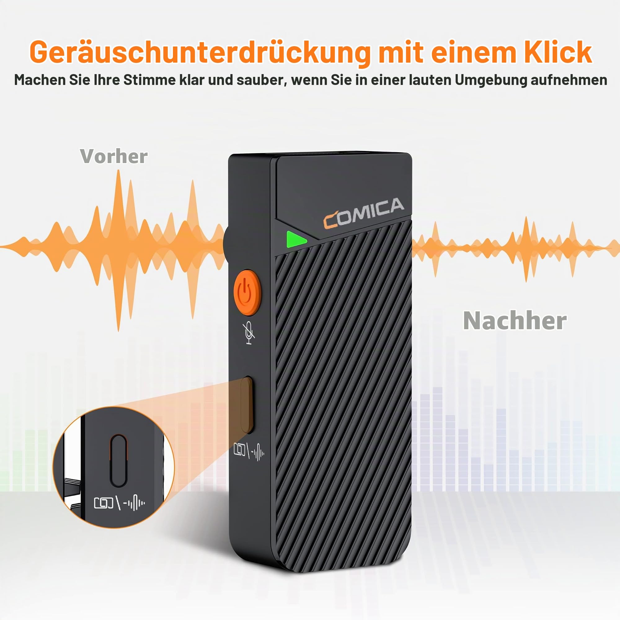 COMICA Vimo C3 Kabellos Lavalier Mikrofon mit 3,5mm & USB C Ausgabe
