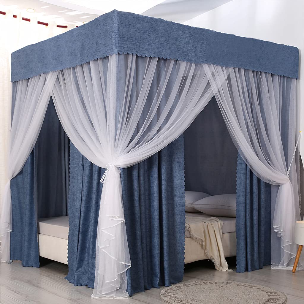 Princess 4 Corner Post Bed Canopy and Cute Mosquito Net for Girls Bed Adult Bedroom Kids Rooms,Curtain Net for Twin/Full/Queen/King Size Bed