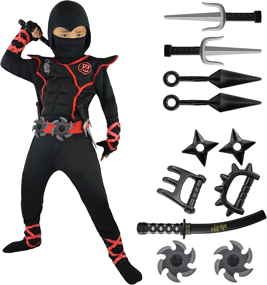 Amazon.com: Spooktacular Creations Halloween Ninja Costume, Black