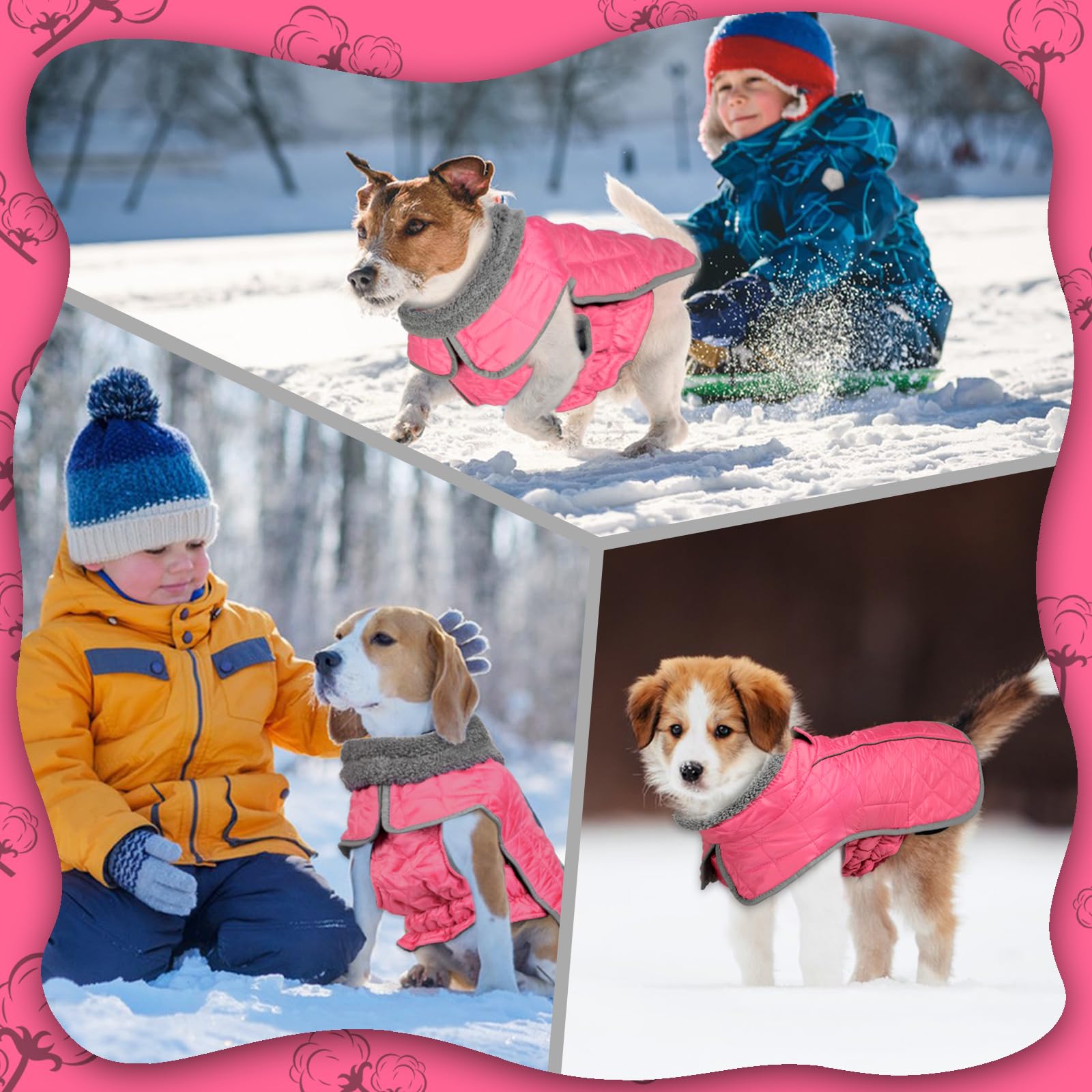 Fragralley Abrigo para perro, impermeable, resistente al viento, abrigo reflectante para clima frío con agujero para arnés, chaleco de forro polar cálido para perro, ropa de cachorro pequeño, mediano