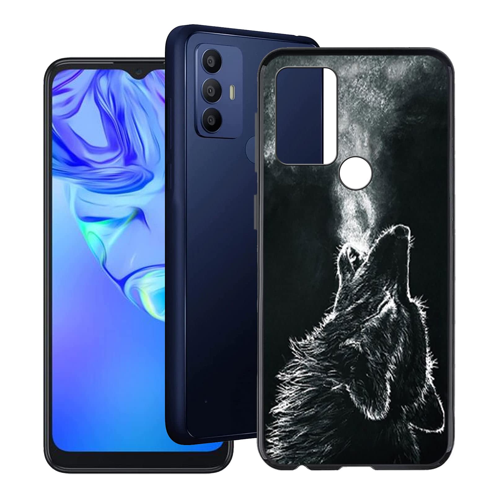 ZXLZKQ Custodia per TCL 305 (6.52 Pollice), Nero Morbida Silicone Antiurto Custodia TPU Ultra Sottile Anti-Graffio Protettiva Case Cover per TCL 305 - WM49