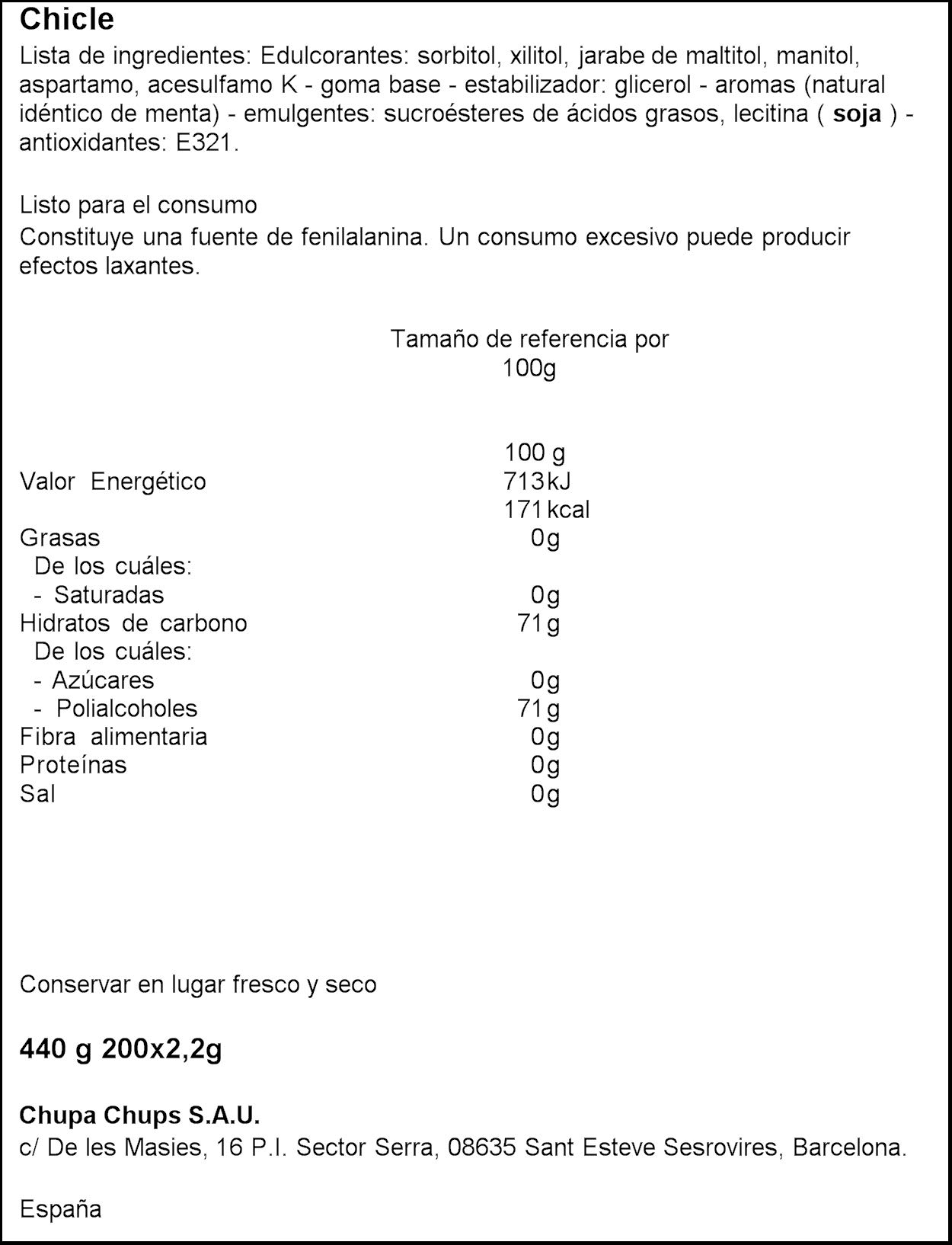 Happydent Hierbabuena Chicle Sin Azúcar 200 unidades