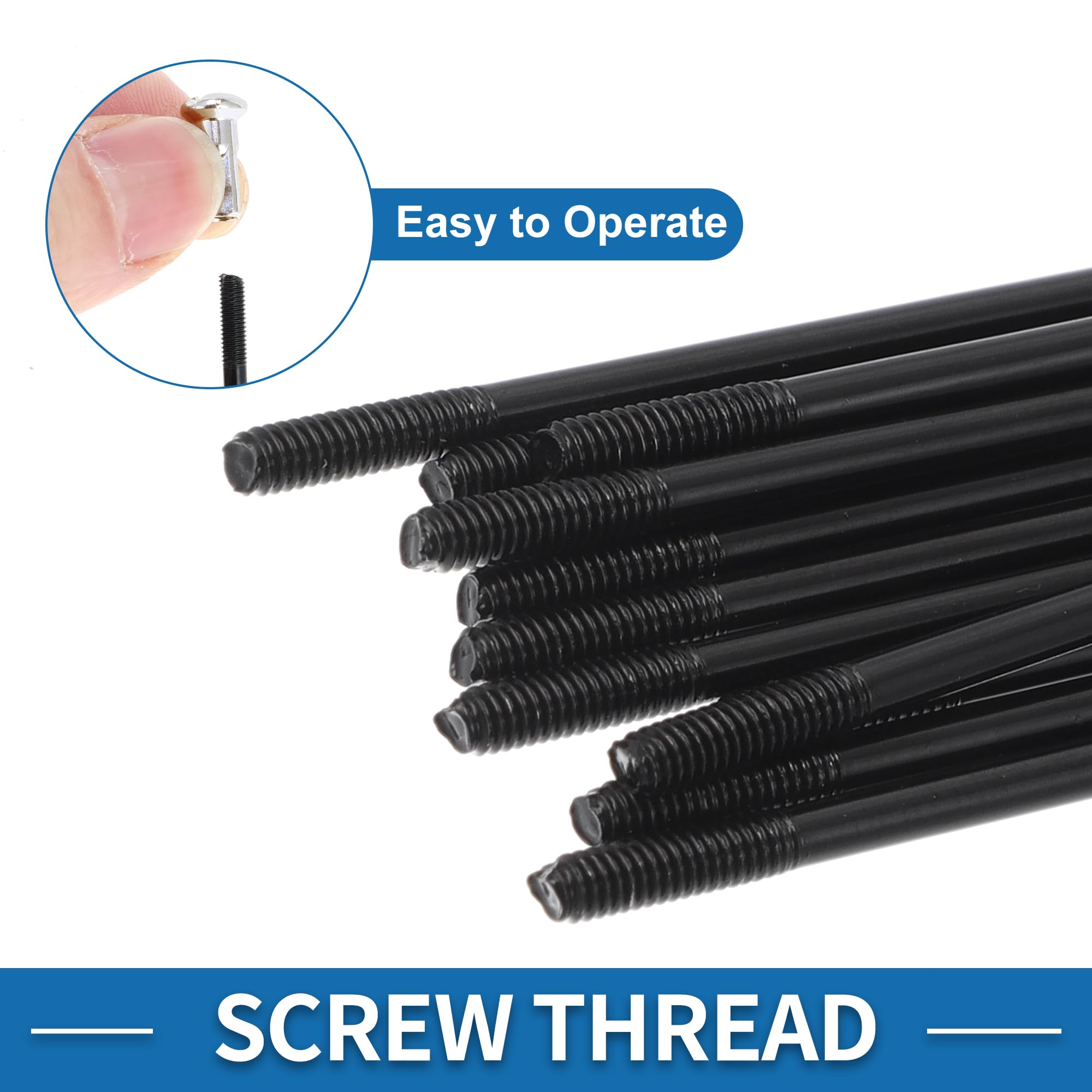 A ABSOPRO 14G 285mm szprychy rowerowe stal nierdzewna 304 czarne 1 zestaw | Szprychy rowerowe