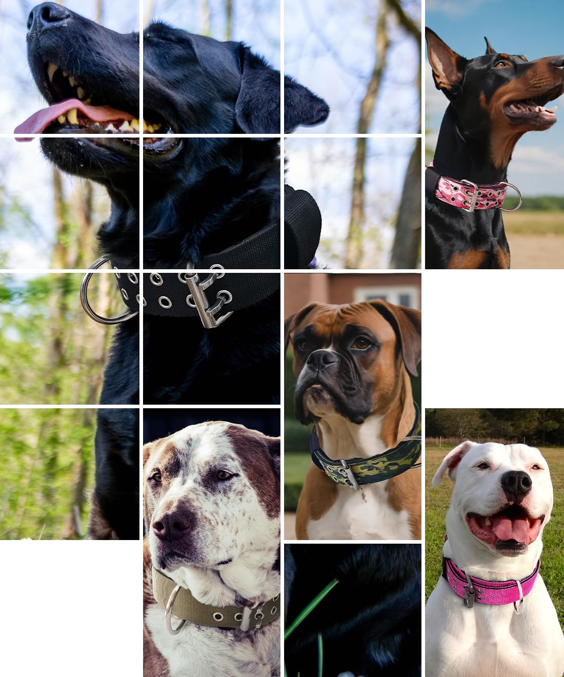 Collar de Perro para Perros Grandes, Collares tácticos de 2 Pulgadas de Ancho con asa para Perros de Raza Extragrande, Collar Militar Resistente de Nailon de 1/3 Pulgadas de Grosor, Camuflaje Rosa, L
