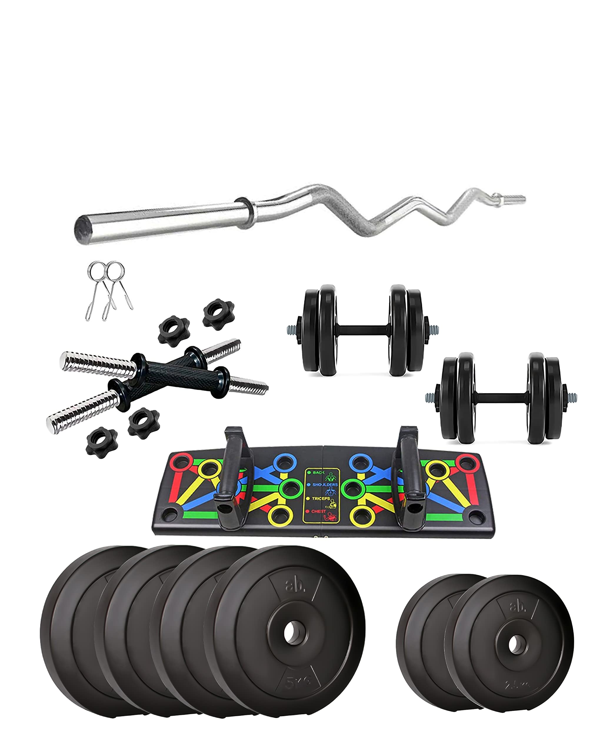 anythingbasic. PVC 25 Kg Home Gym Set with One 3 Ft Curl and One Pair Dumbbell Rods and Push Up Board, Black (B09PZXTLTG) Amazon Price History, Amazon Price Tracker