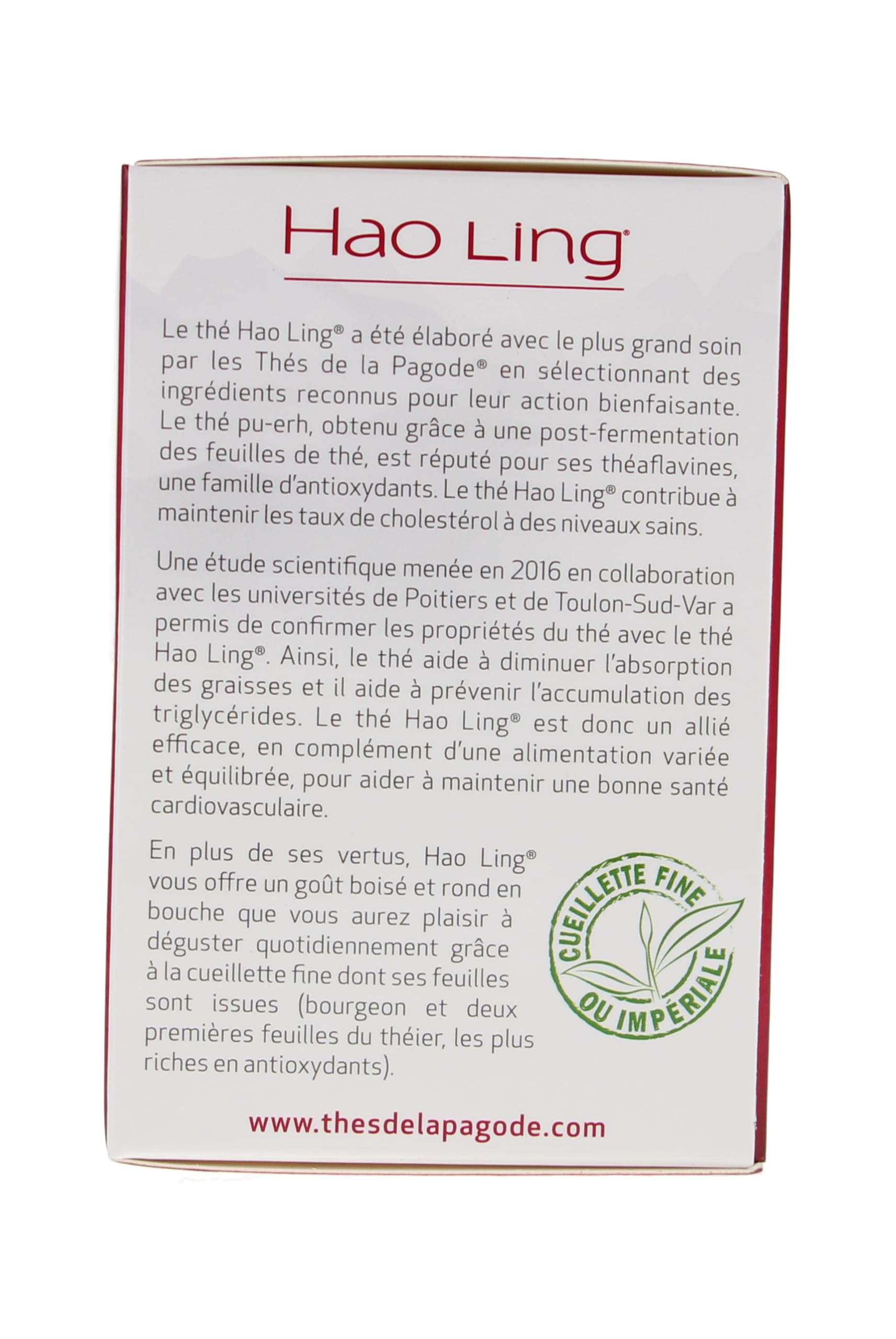 Thés de La Pagode - Thé Hao Ling Bio Equitable - Format pratique et économique - Régule le cholestérol - 30 infusettes