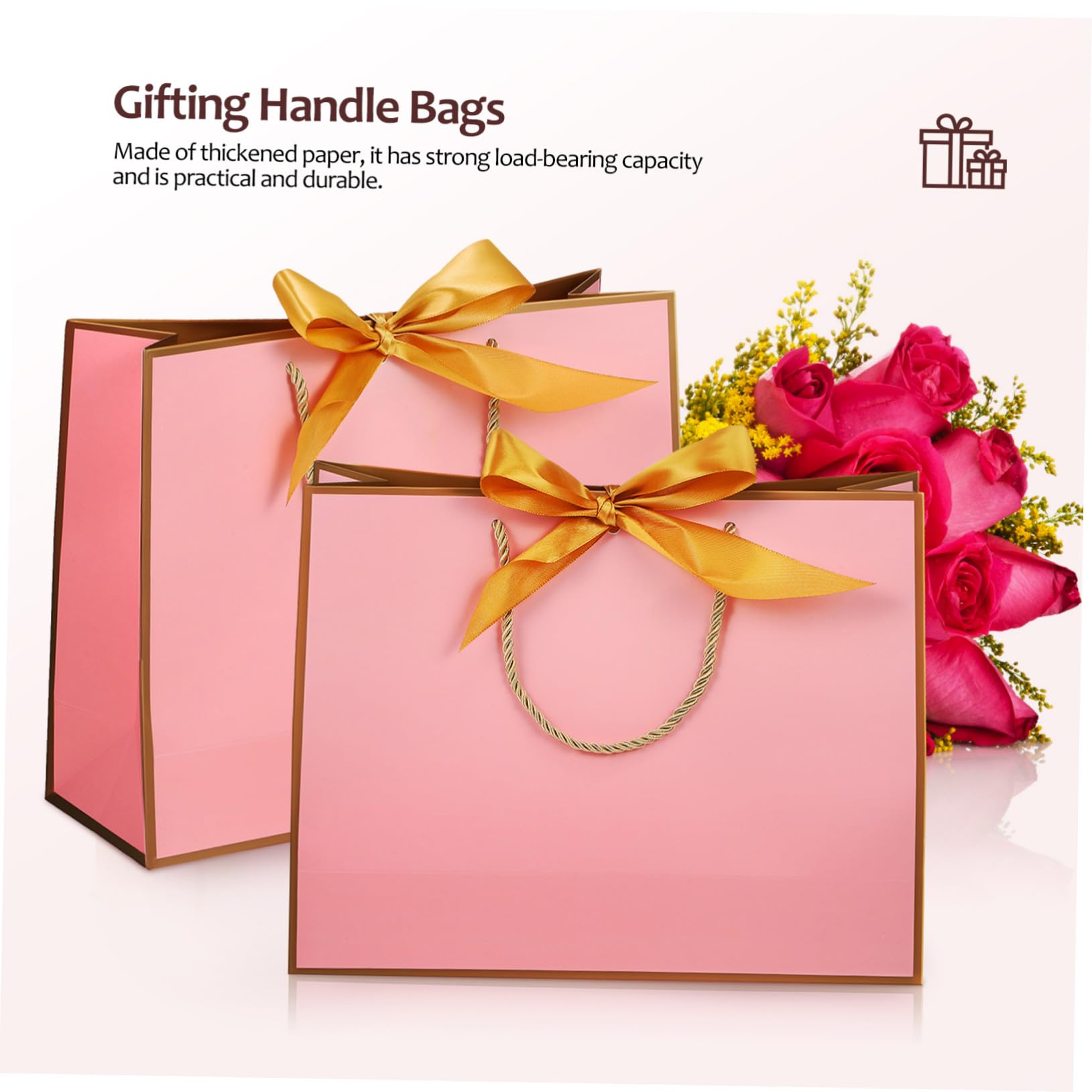 OUNONA 10pezzi Sacchetto Regalo Di Carta Fiocco Borsa Regalo Manici Sacchetto Di Carta Per Bomboniere Robusto Per Piccoli Regali Dettaglio