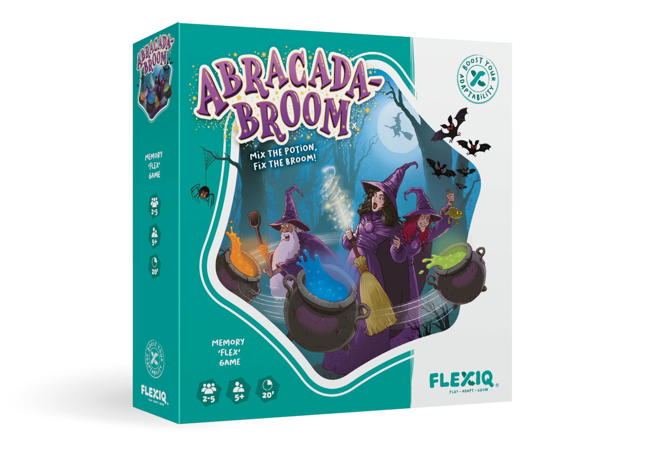 FlexiQ | Abracada-Broom | Family Game | Ages 6+ | 2-5 Players | 20 Minutes Playing Time