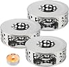 HOIGON 3 PCS Teapot Warmer, Stainless Steel Brushed Tea Pot Warmer Base with Tealight Candle Holder, Silver