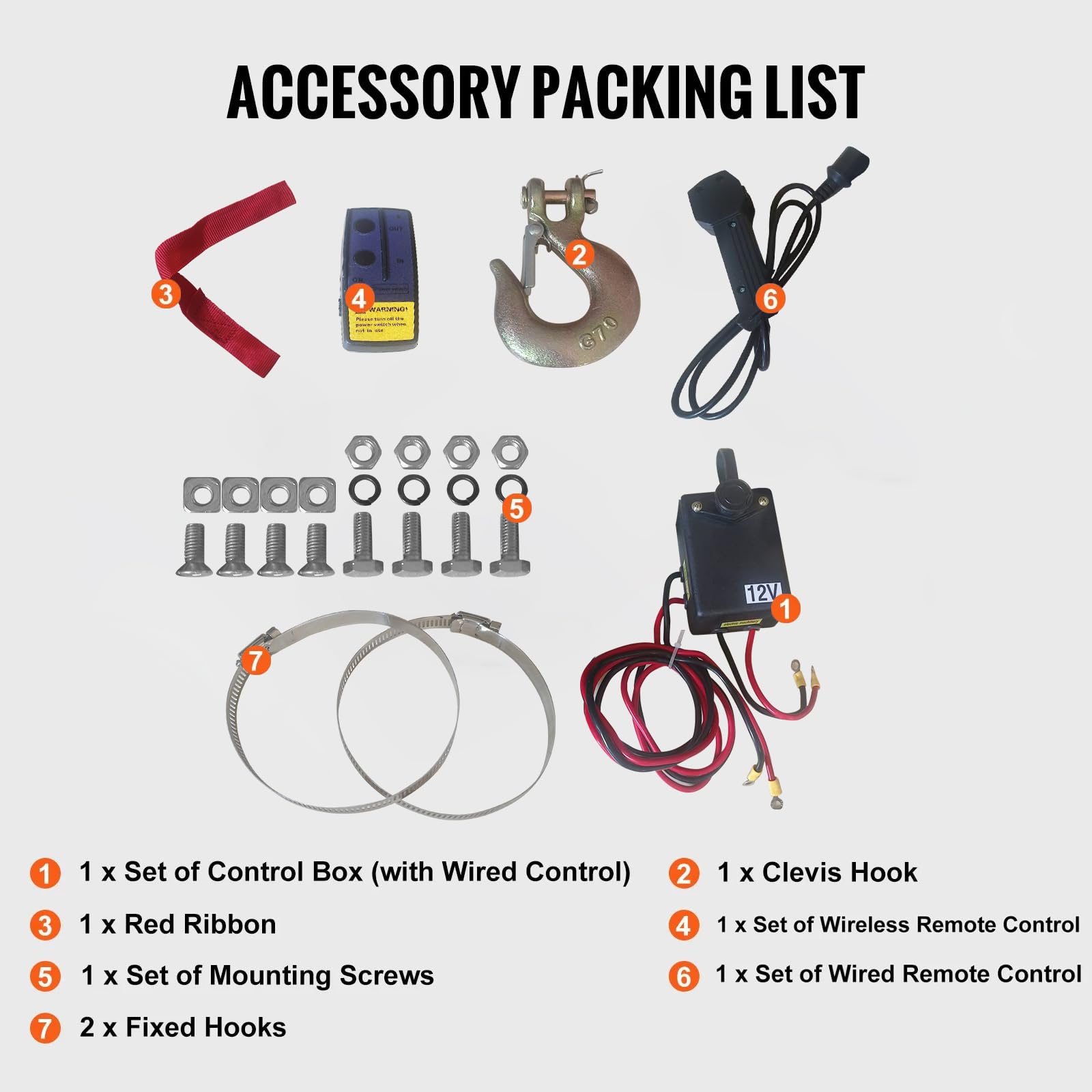 Winch Cabrestante Eléctrico Polipasto Eléctrico 4500 LBS,12V,IP67 Impermeable,Cable de Acero Inalámbrico + Mango,Doble Uso,Compatible para RV/Off-road Vehicle/Camper Van,etc