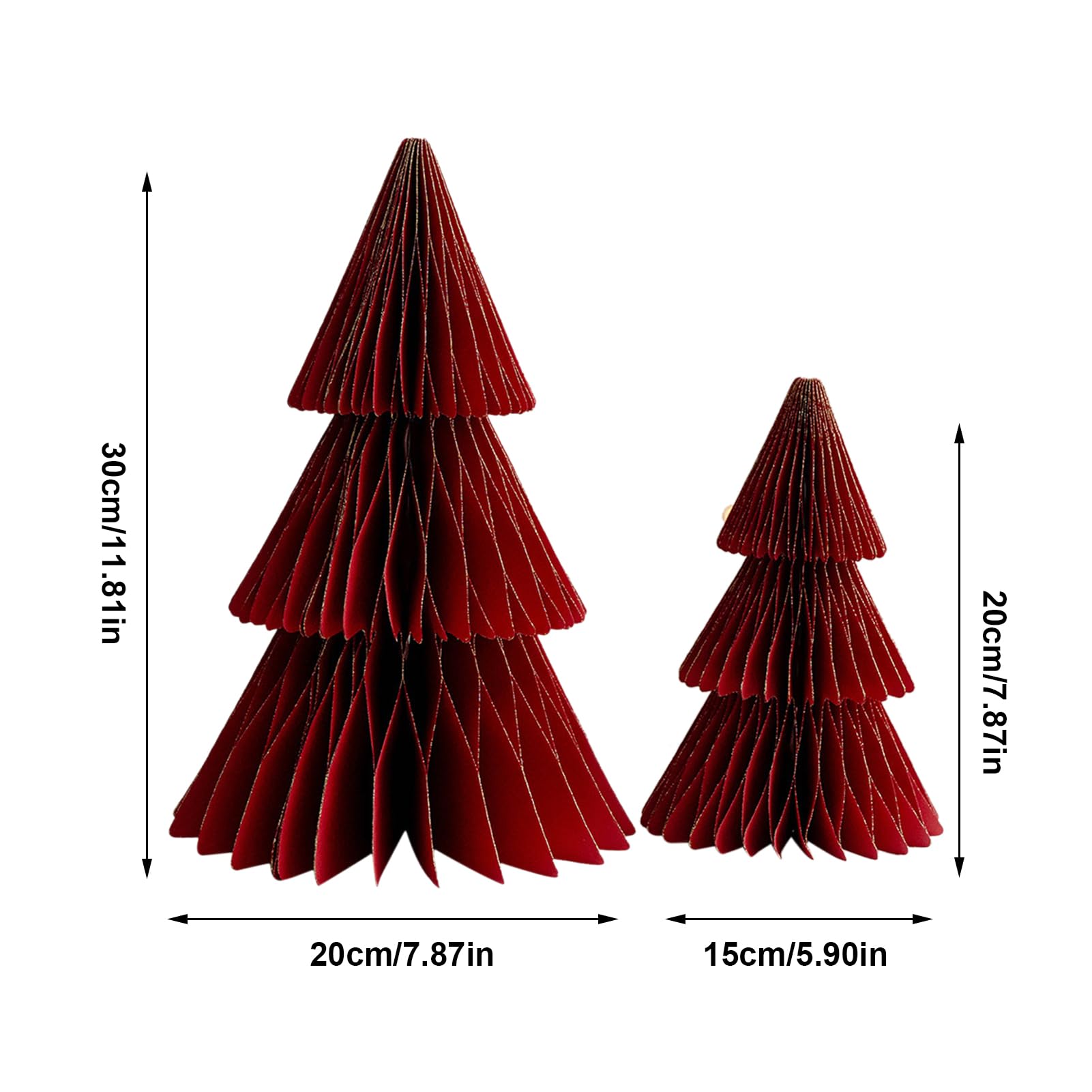 Set 6 Alberi Di Natale 3D In Carta Alveolare, Decorazioni Per Tavolo, Mensole E Regali, Colori Bianco, Blu, Rosso, Riutilizzabili