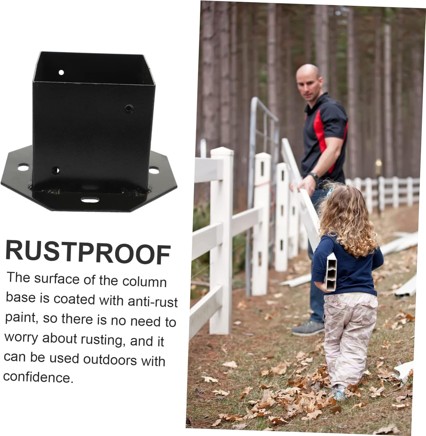 ARTIBETTER 4pcs Post Protector Art Railing Base Cover Outdoor Railing Post Sleeve Skirt for Decks and Fences Easy Installation