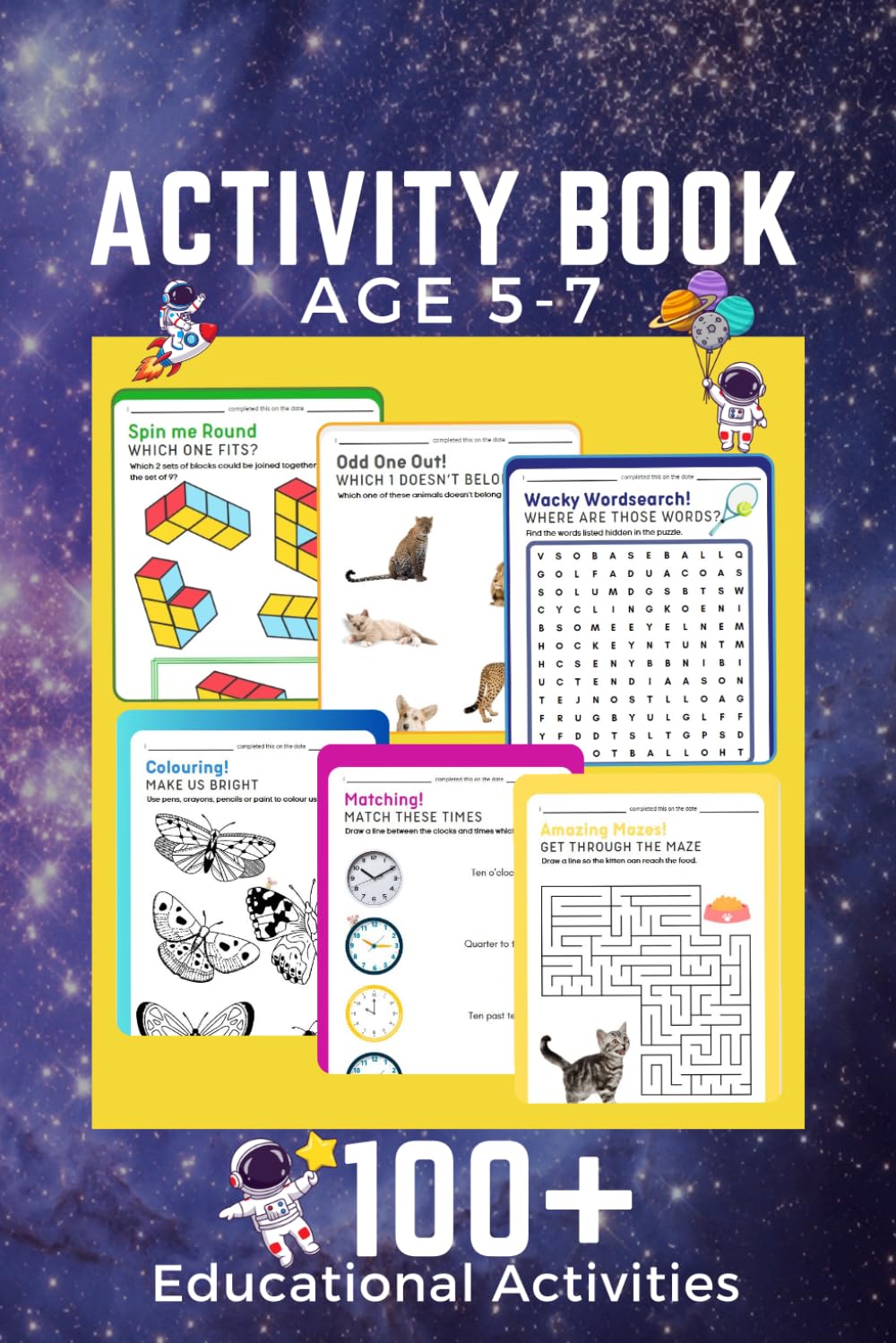 Activity Book of logic, puzzles, word and number games for Smart Kids age 5-7: Over 100 Activities for 5 year olds, 6 year olds and 7 year olds (Activity Books for Children)