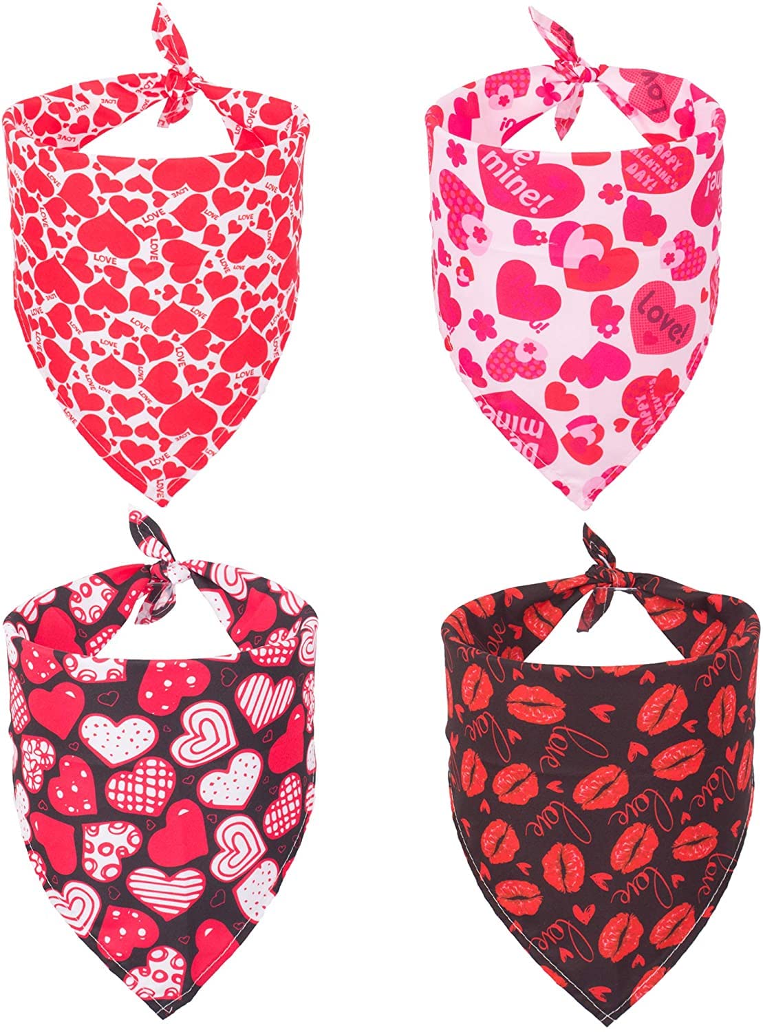 KUTKUT 4 Pack Heart Pattern Dog Bandana Triangle Dog Scarf Red Pink Heart Design Valentine Pet Bandana for Small Dogs Cats (Size: 40 * 30 * 30cm) (B09K3VL7H2) Amazon Price History, Amazon Price Tracker