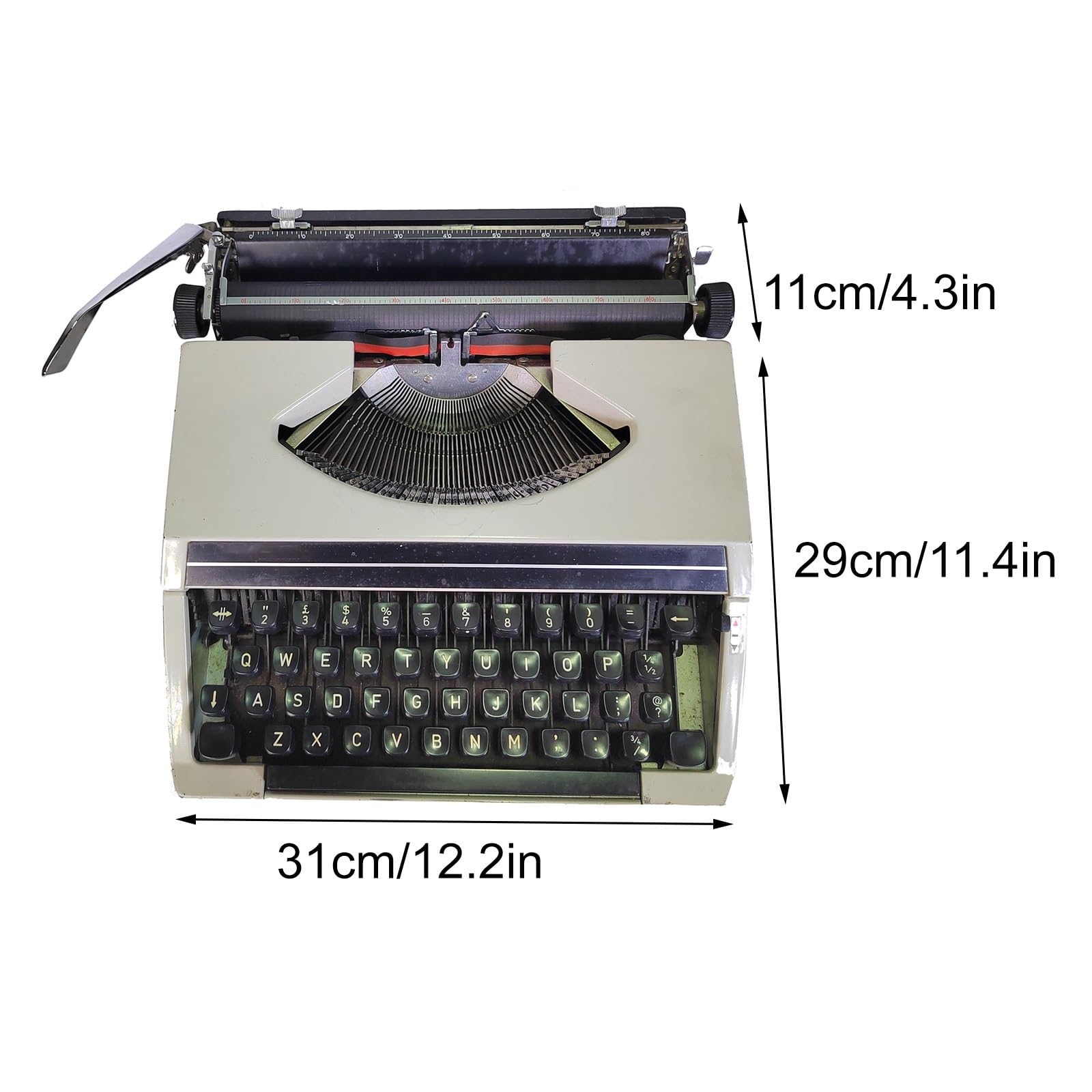 Mechanical English Typewriter, Retro Portable TypewriterManual Typewriter for Notes Or Letters Or Creative Writing Writers Literary Gift