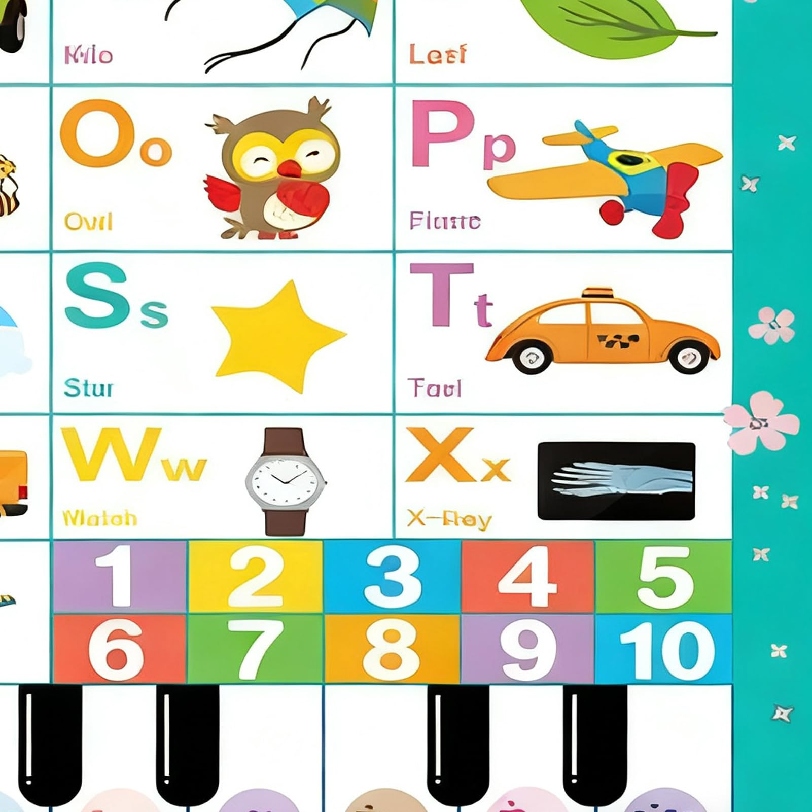 Elektronisches Alphabet-Wandtafel, interaktives Lieder, Klavierspiel, Zahlen, Tier, Wortschatz, Kinder, Lernposter, für Kinder im Alter von 1–6 Jahren, , Mädchen, Kindergarten, Schule