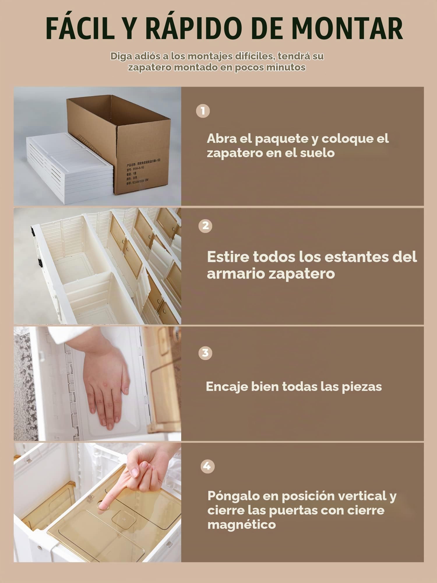 MAGIC SELECT Zapatero Modular Plegable con Puerta Transparente | Armario para Zapatos, Organizador de Calzado, Sin Instalación, Resistente al Polvo, 6 Módulos Dobles-24 Pares