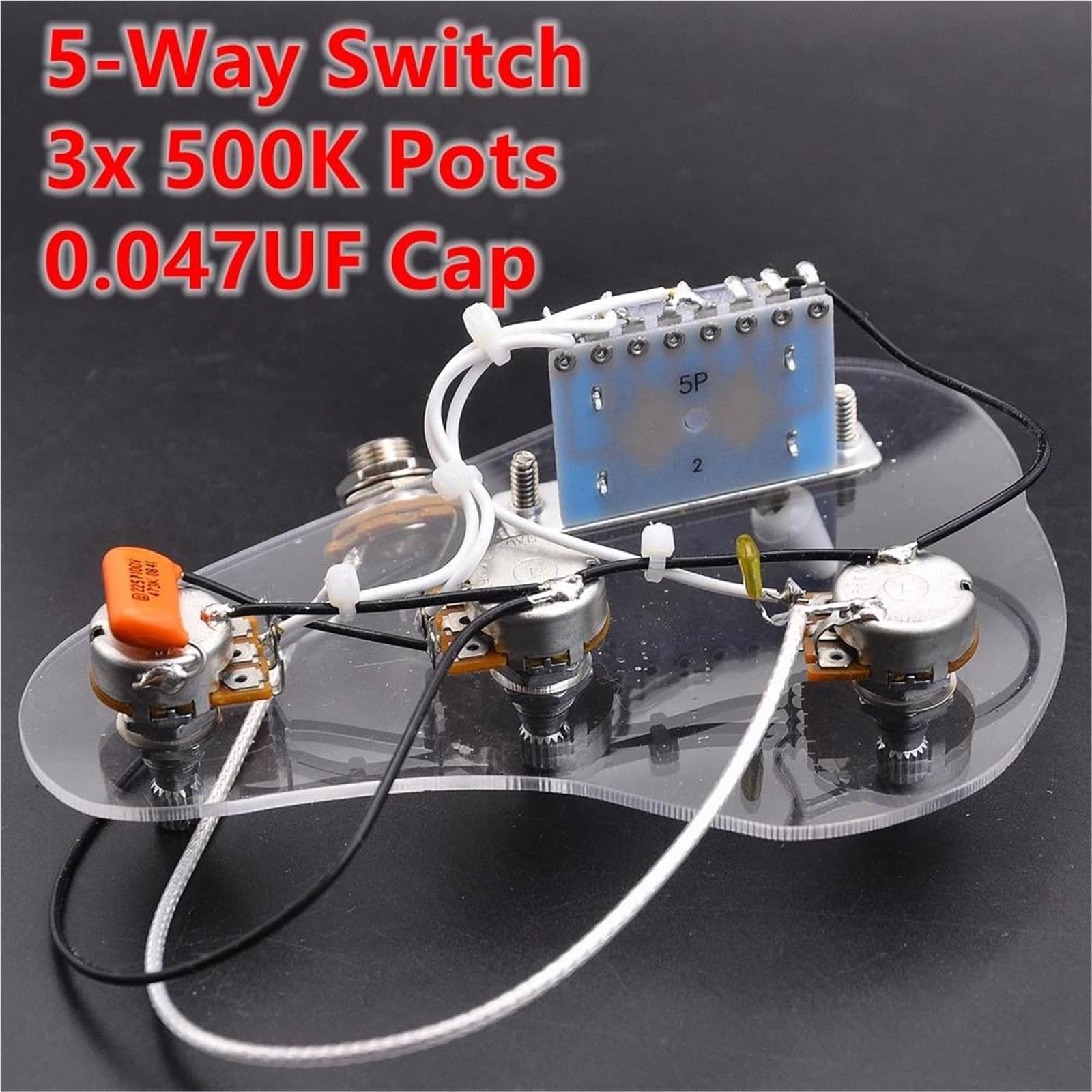 Arnés Cableado Guitarra Profesional Potenciómetros de 3 500K interruptor de 5 posiciones con conector SSH y arnés para guitarra ST