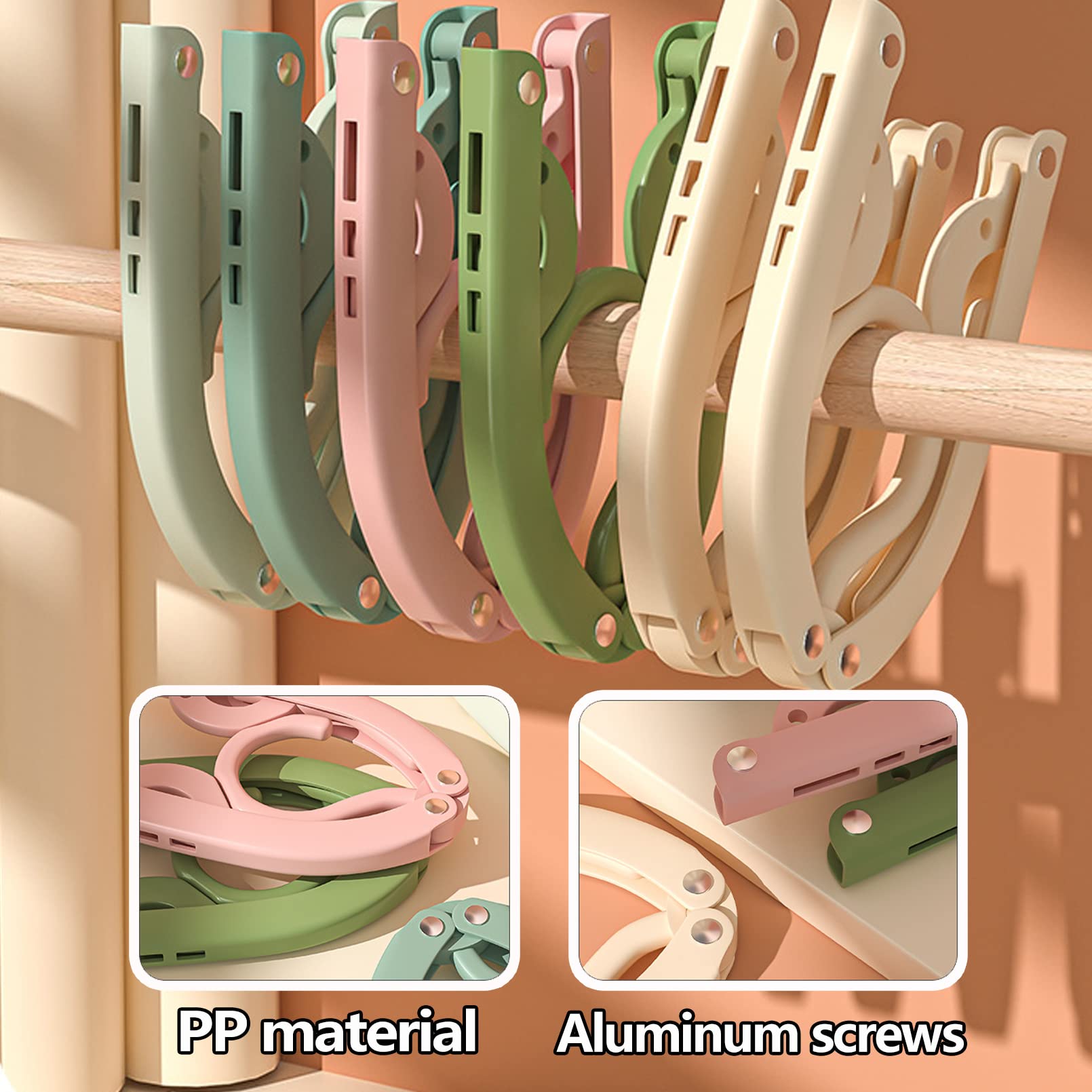 24 grucce da viaggio, appendiabiti pieghevoli portatili, da viaggio con clip, accessori da viaggio pieghevoli per viaggi, appendiabiti pieghevoli in plastica, 4 colori