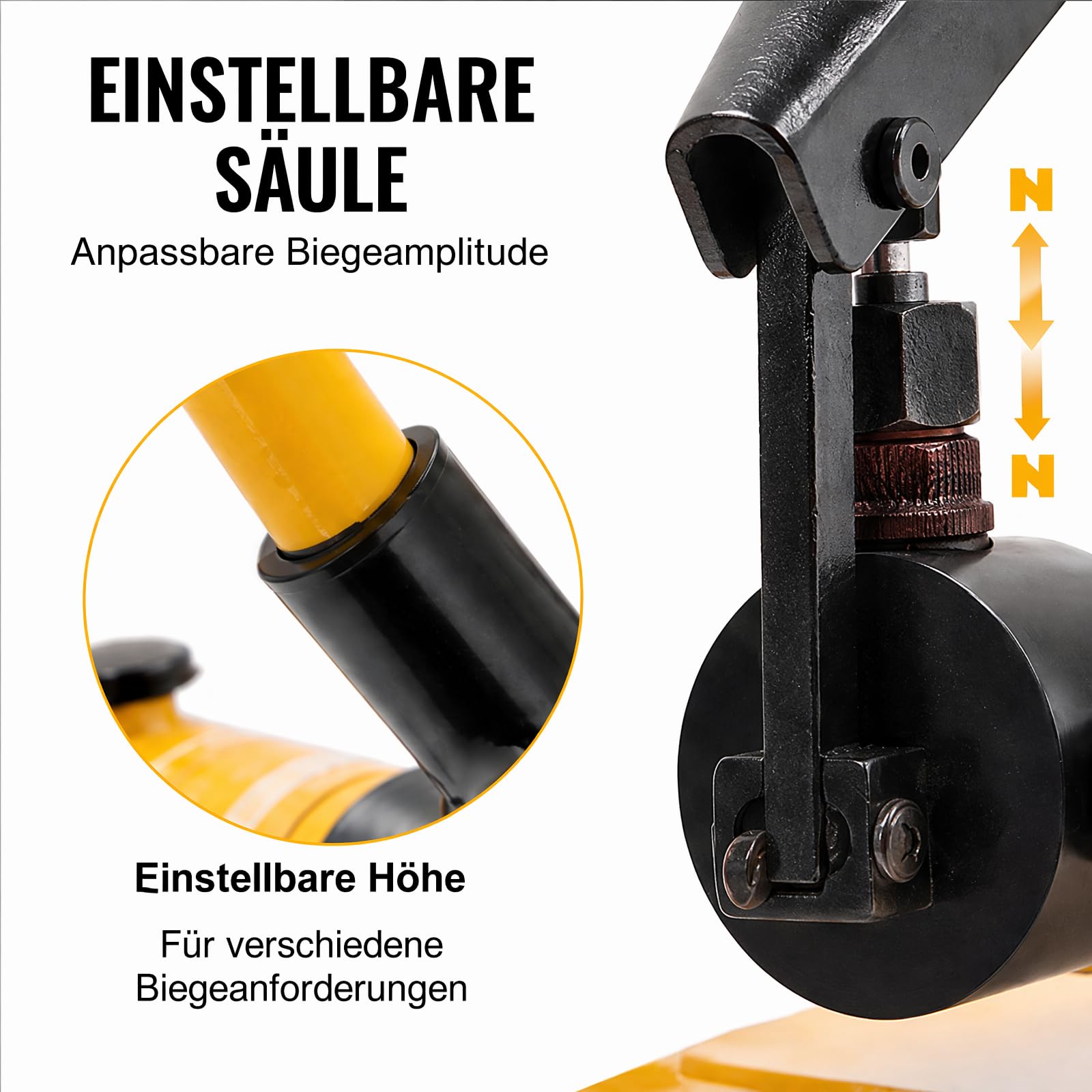 10T Hydraulisches Rohrbiegemaschine, Manuelles Rohrbiegeset Blechbiegemaschine Rohrbieger mit 6 Matrizen, Max.90° Universal-Biegemaschine Rohrbiegegerät für Verzinkte Rohre Aluminiumrohre Stahlrohre