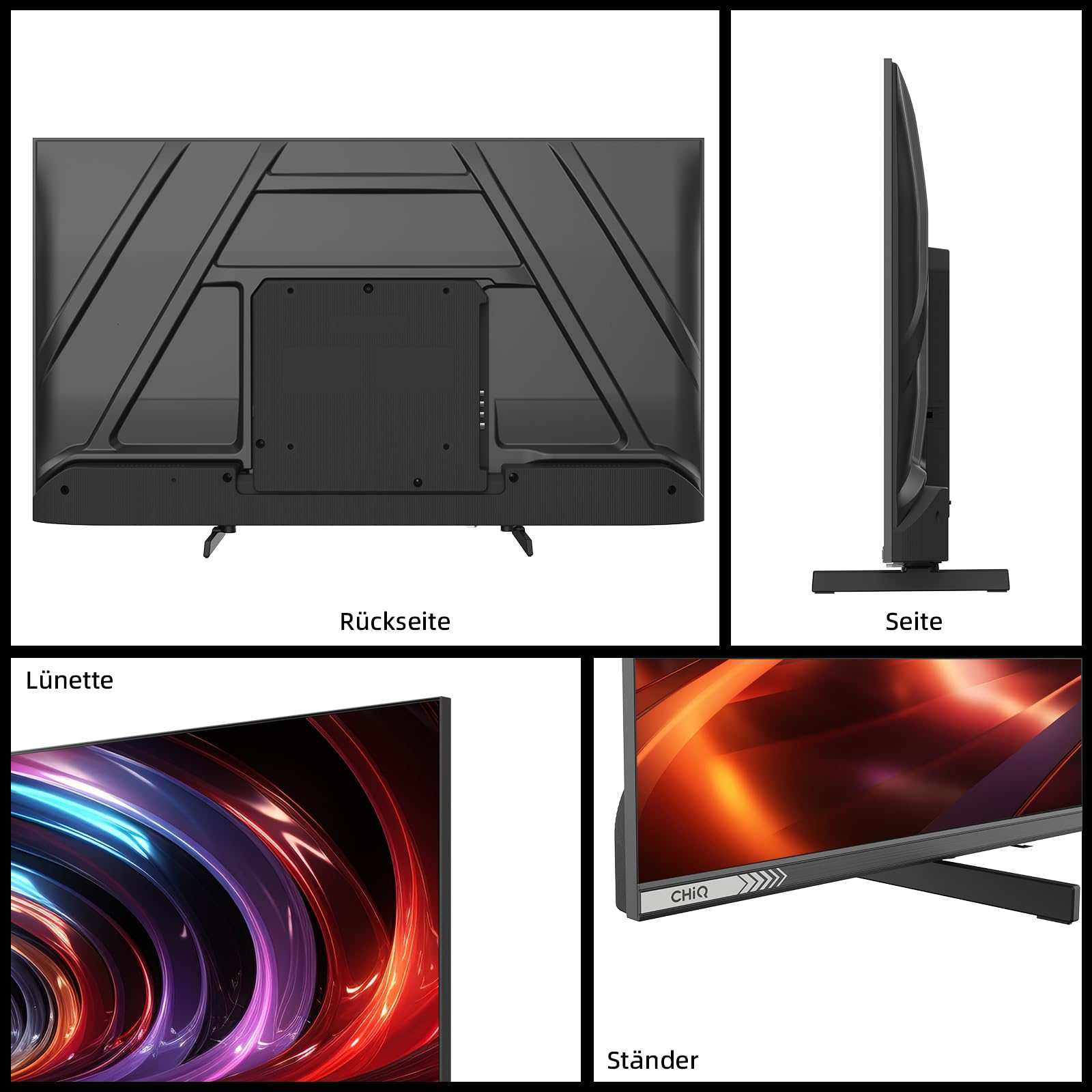 CHiQ 40 Zoll (101cm) FHD, QLED Pro Smart Google TV, Kompatibel mit HDR10, dbx-tv, Apple AirPlay, Prime Video, YouTube, Dolby Audio, mit Google Sprachsteuerung, Rahmenloses Design, L40QST
