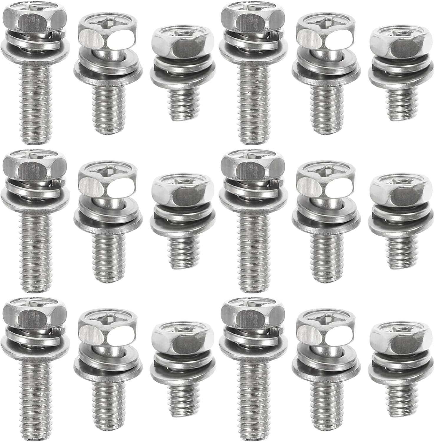 TEHAUX 18pcs Nuts and Bolts Assortment Kit Assortment Stainless Steel