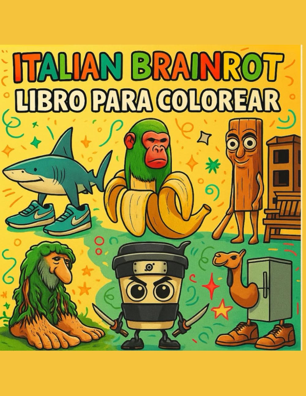 Libro para colorear brainrot italiano: Un caos de memes que puedes colorear
