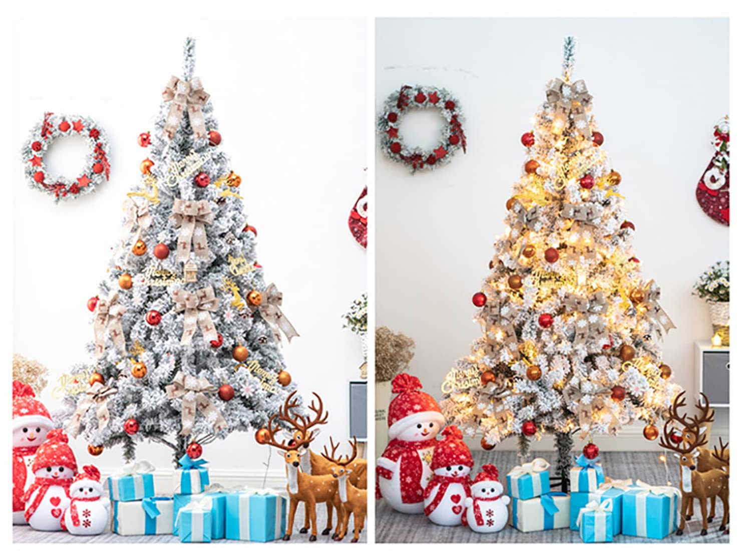 Amazon.co.jp: クリスマスツリー 雪化粧 高濃密度 豪華セット