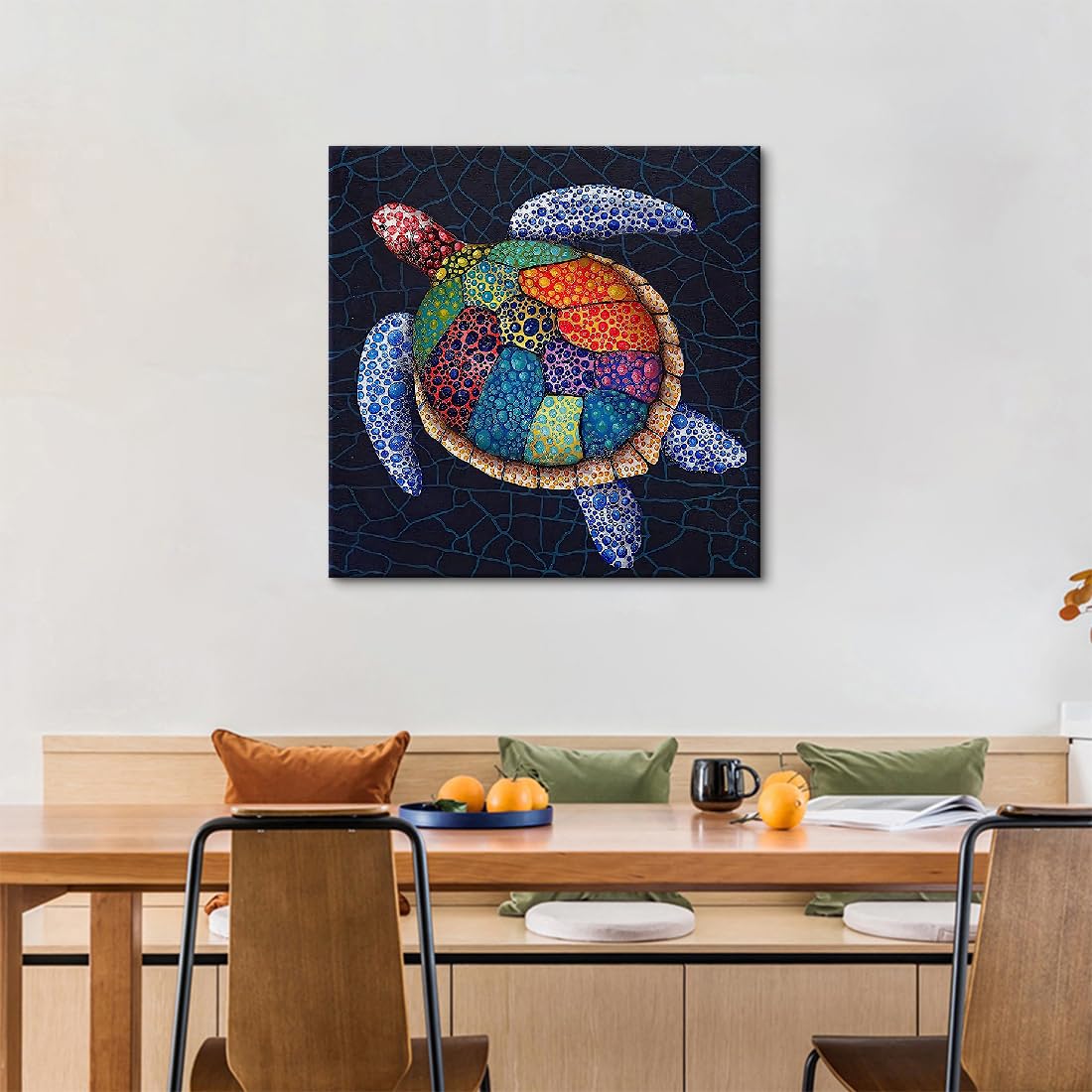 Amazon.co.jp: アートパネル 動物 油絵 海亀 絵画 油彩画 北欧 モダン
