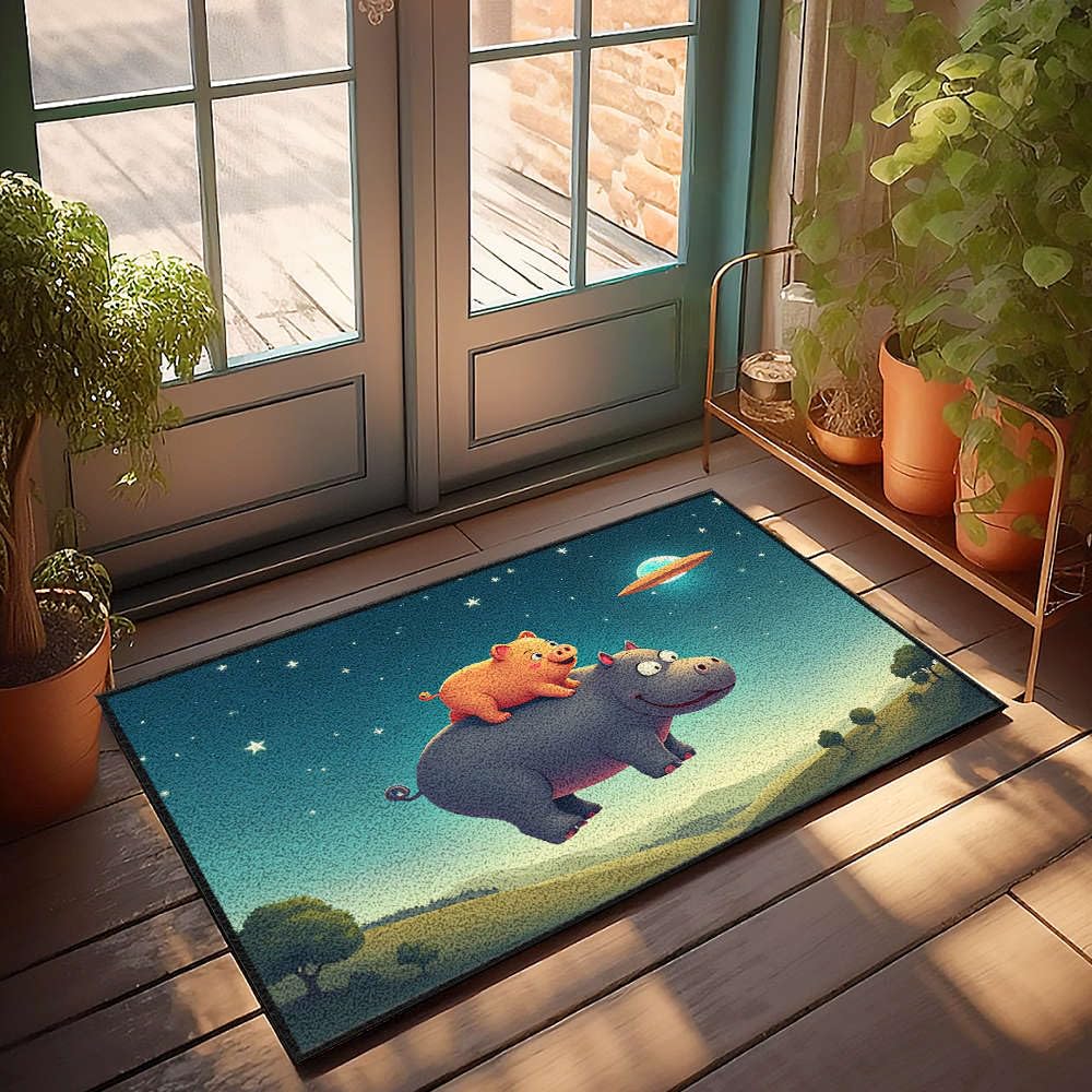 Tapis de cuisine au style automne vintage sous un ciel étoilé