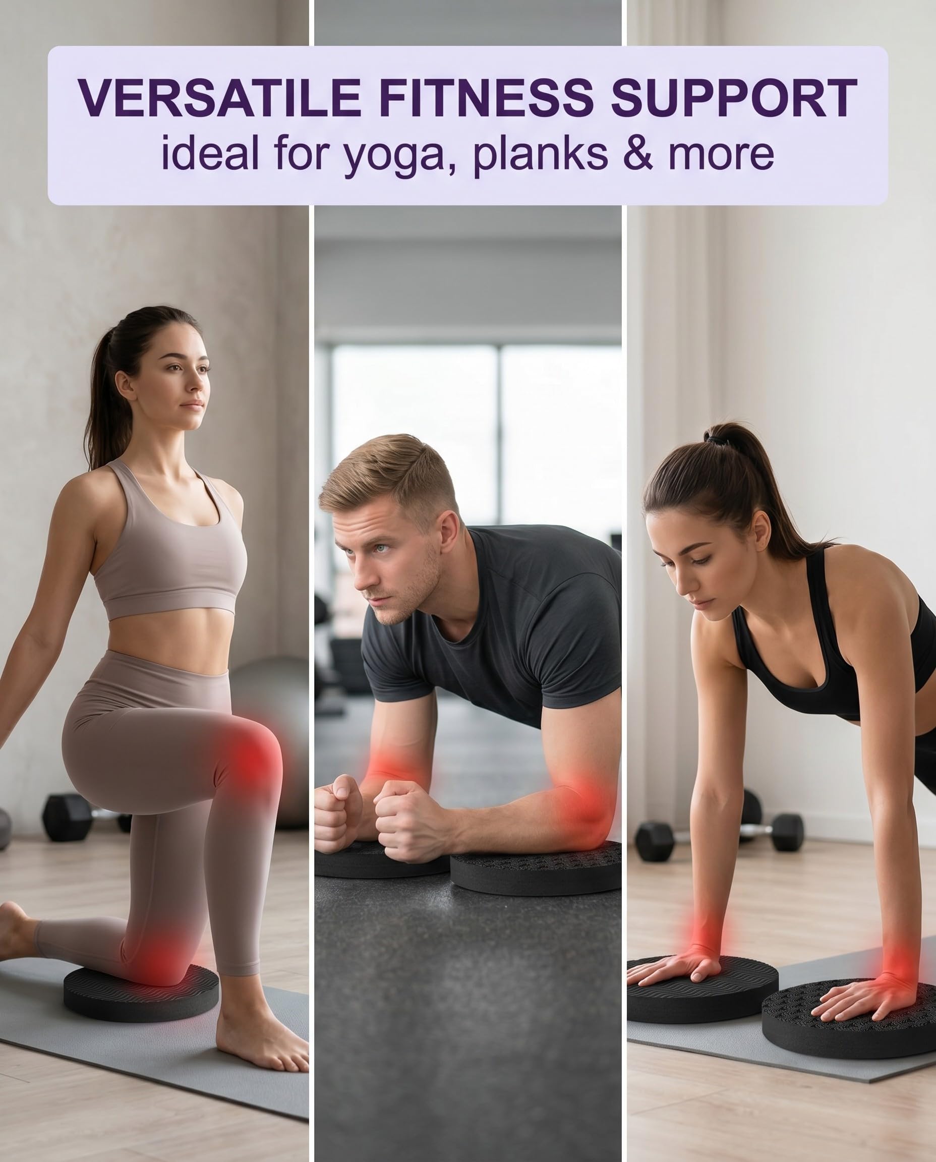Ginocchiere Yoga 2 Pezzi Nero, Ergonomiche Antiscivolo per Plank, Fitness e Protezione Ginocchia. Cuscini Yoga & Pilates, Supporto Gomiti per Home Workout e Recupero