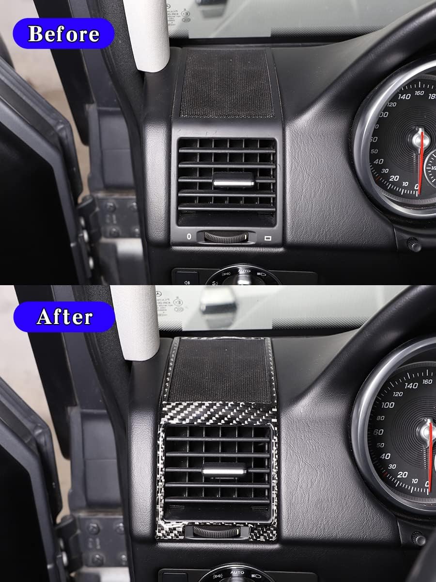 Fit for Mercedes-Benz G 2013 2014 2015 2016 2017 2018 Auto Real Soft Carbon Fiber Side Air Vent Stickers Car Interior Accessories