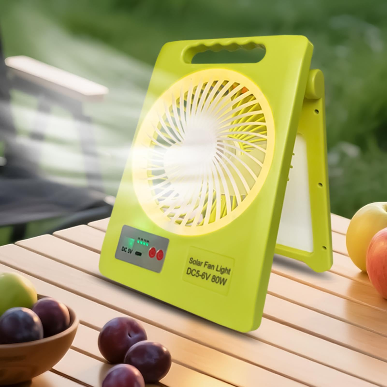 Ventilatori Per Esterni Ricaricabile e Portatile con Luce LED | Ventilatori per Tende da Campeggio Per Tende Da Esterno Spiaggia Casa Escursionismo Pesca Giardino