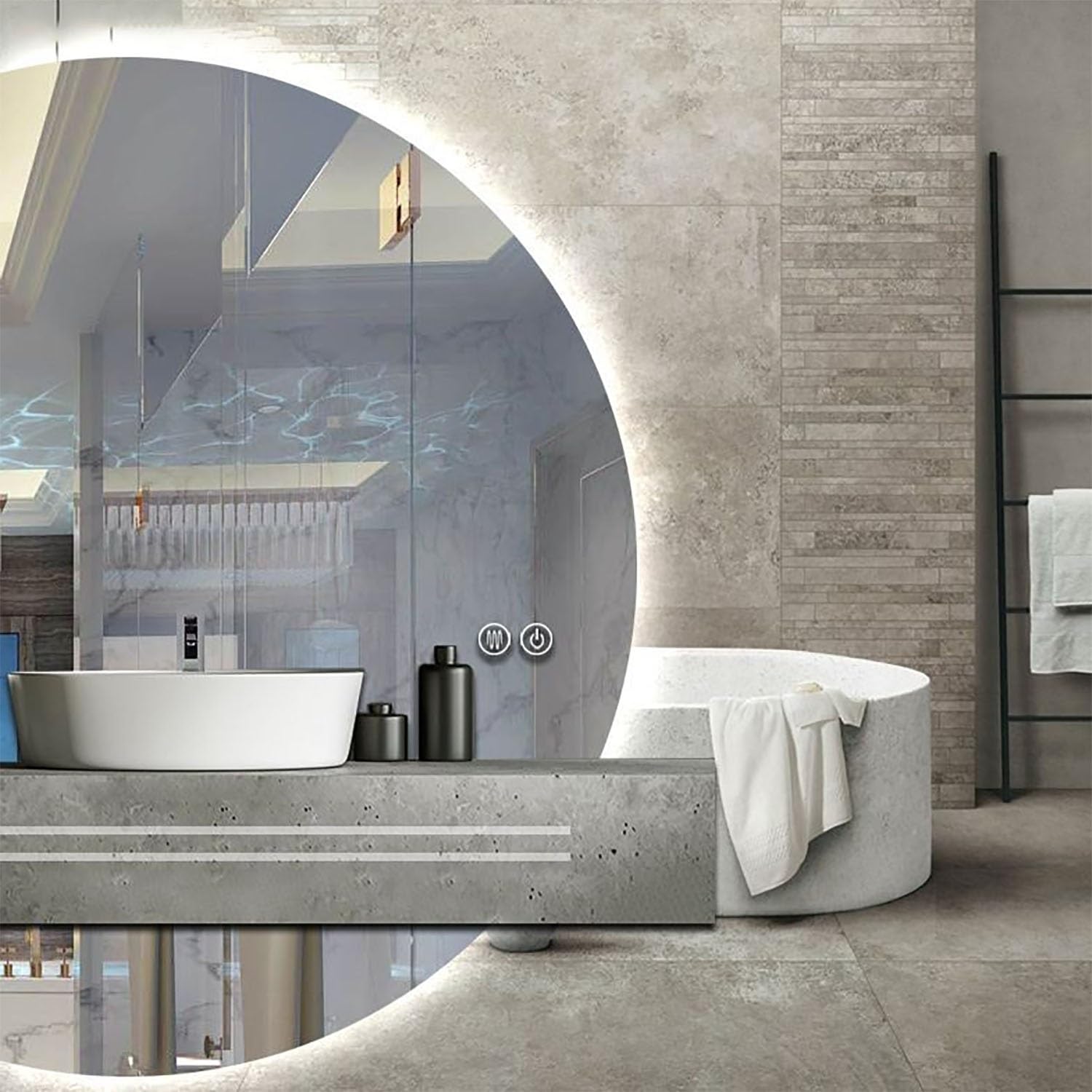 FGXHHS LED Illuminated Vanity Mirror with Anti-Fog Technology for Bathroom and Entryway