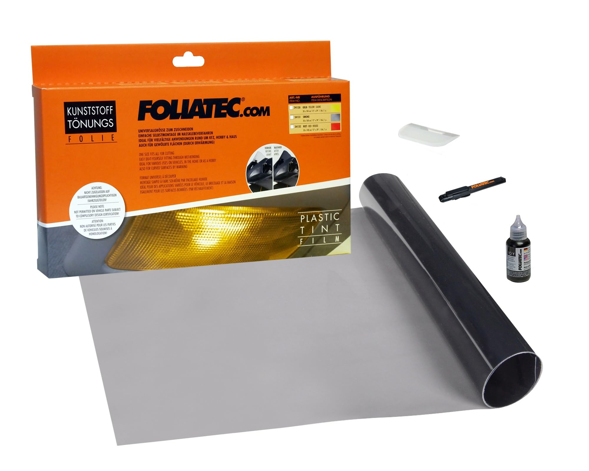 FOLIATEC Plastic tinting film for car interior, smoke, 30 x 100 cm
