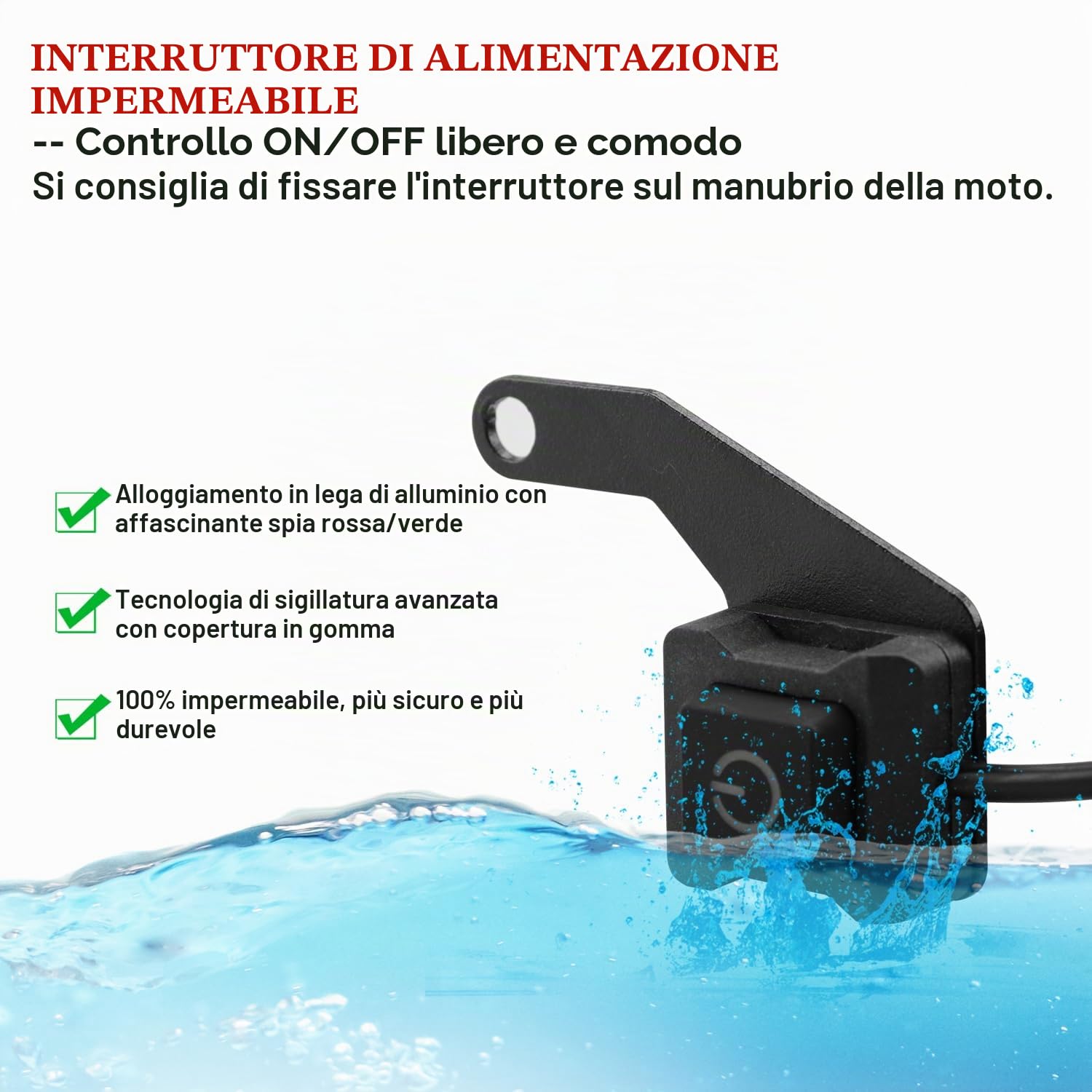 Cablaggio Barra LED Moto, 12V Controllo 2 Lampade, Fusibile 10A/15A Kit relè ON/OFF Impermeabile, per Interruttore Fendinebbia, Luce di Lavoro Aggiuntiva/Fanali Ausiliari, 1 Impostato