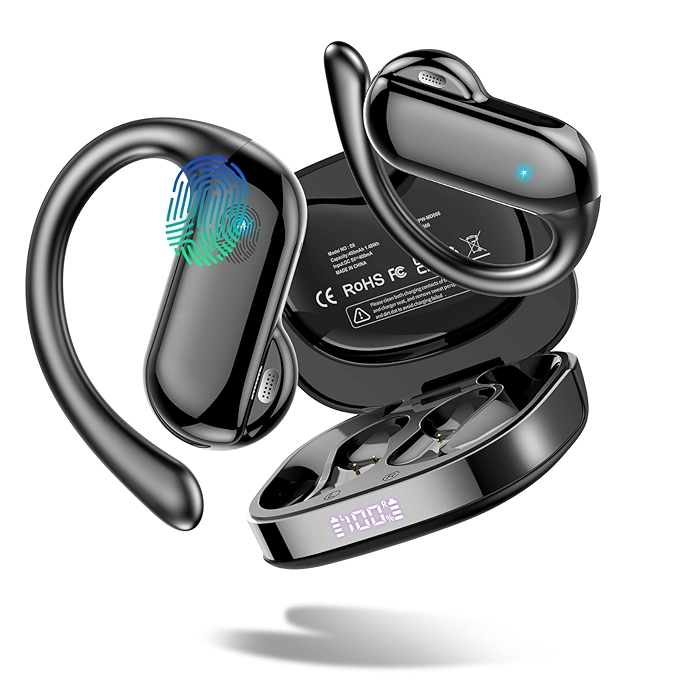 Bluetooth无线开耳耳机，蓝牙5.4高清通话，IPX7防水运动耳机