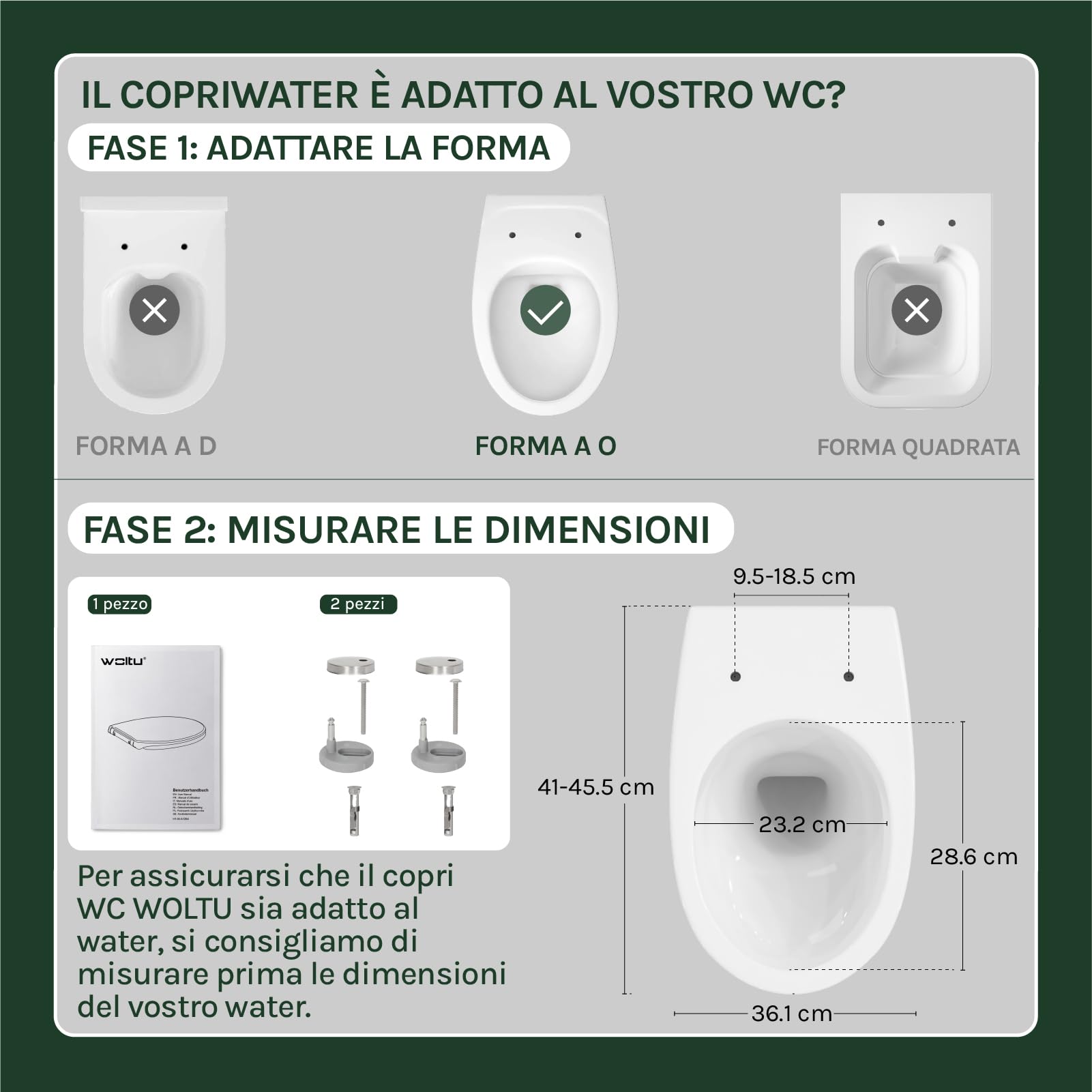 WOLTU Copriwater Sedile WC Universale Coperchio con Chiusura Ammortizzata Soft Close Toilet Seat Bagno in Plastica Bianco a Forma di O