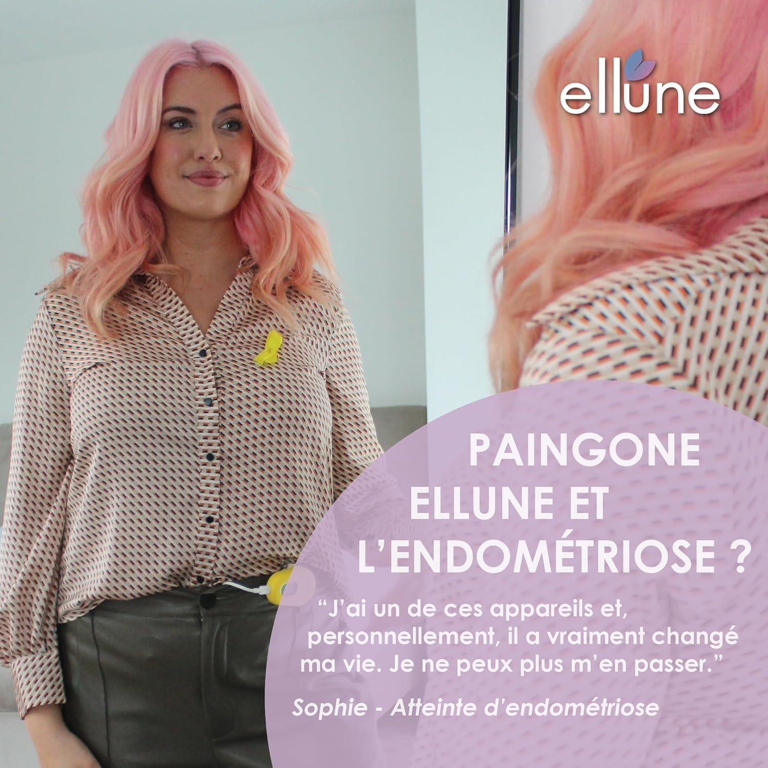Paingone Ellune Soulage règles douloureuses endométriose batterie haute performance longue durée écran intuitif lavande