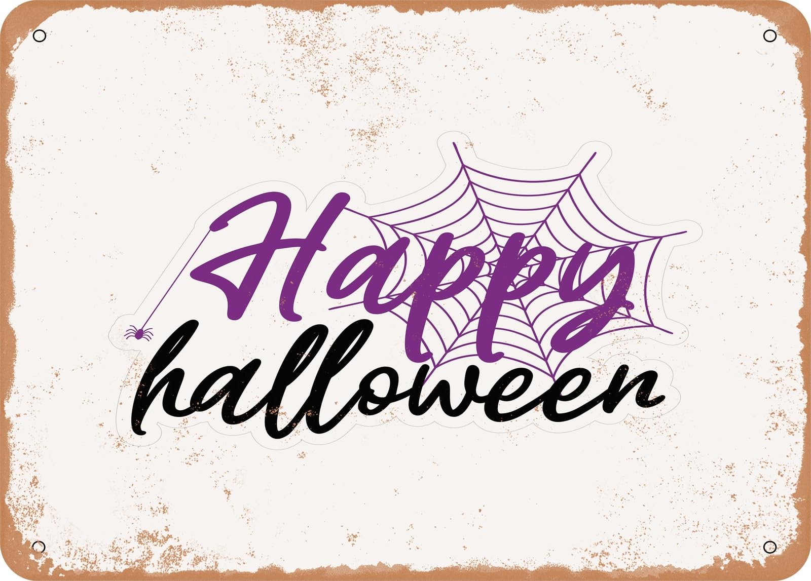 Miaomansenstore Metal Sign - Happy Halloween - 5 - Vintage Rusty Look Sign Home Decor