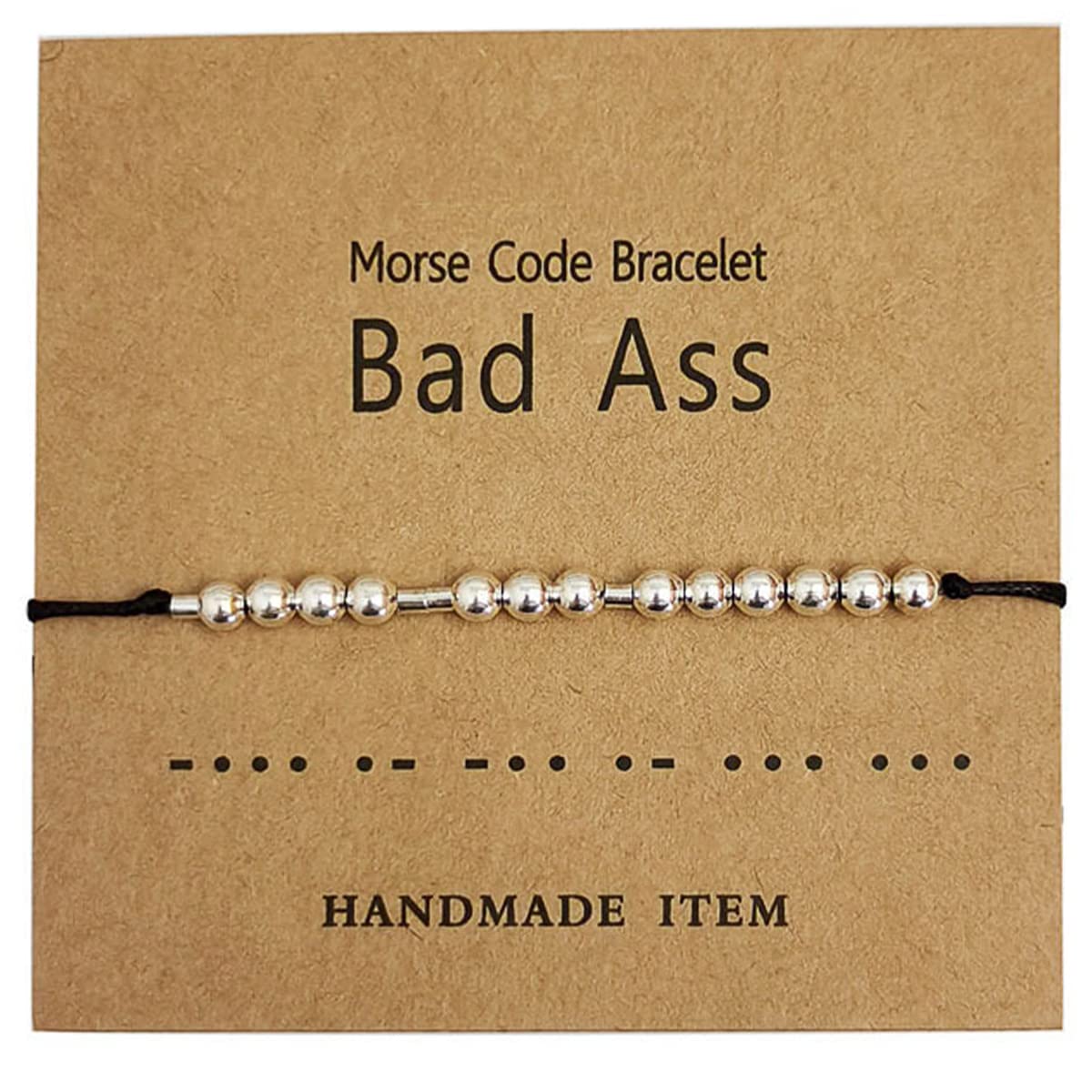 TESTRYE Morse Code Bracelets for Women,Morse Code Bracelets with Adjustable String,Inspirational Gifts for Women Girls Friends