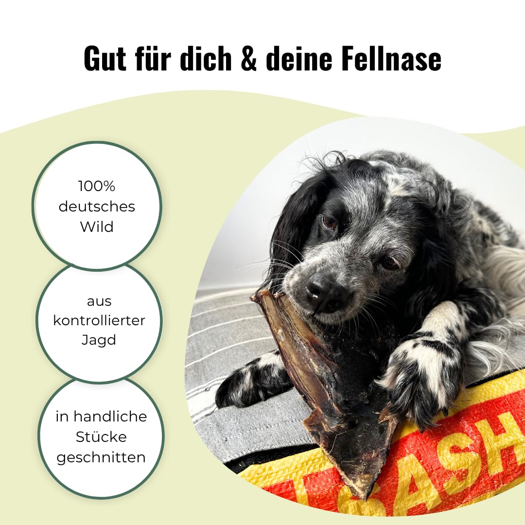 Rehrippen Hund getrocknet 1,2 kg gestückelt - Kauartikel Hund groß, Kauknochen, Natur Kauartikel wild, Hundekauknochen mit Fleisch, Zahnreinigung Hund unbehandelt mit Fleischresten Kauspaß