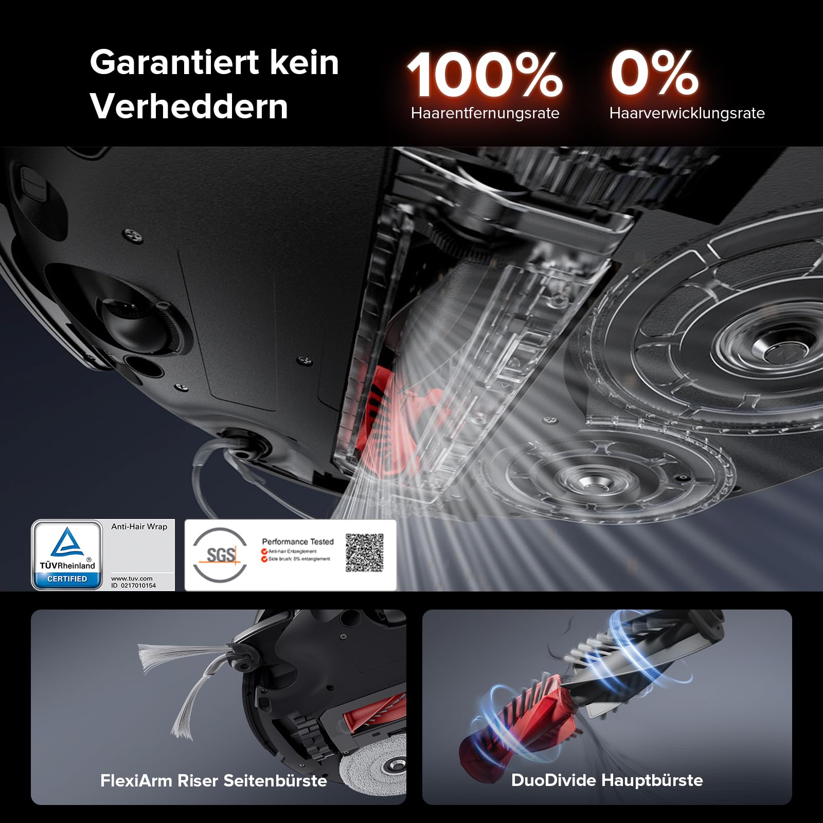 roborock Saros 10R Saugroboter mit Wischfunktion&angebbarem Wischmopp, 22,000 Pa, 7,98cm Ultra-Slim Design, StarSight System 2.0, Zero-Tangle System