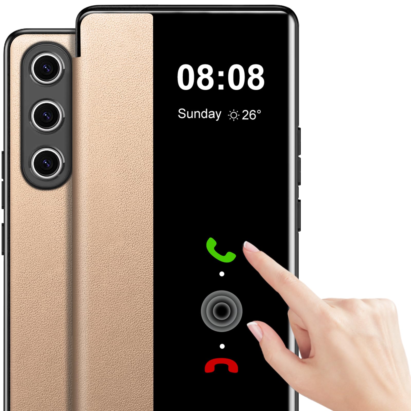 for Samsung Galaxy S25 Plus Case Flip Leather Clear S-View, Touchable Window, for Samsung S25 Plus Phone Case Smart Window Hard Flip Shockproof Protective Cover Galaxy 5G S25 Plus Case Clear View