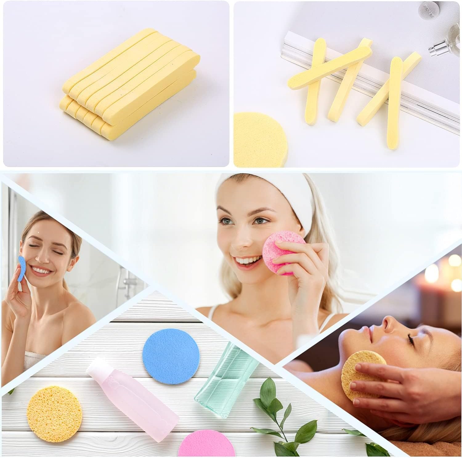 Haploon Compressed Facial Sponge 144 Pcs Cellulose Cleansing Wash Pad image 4
