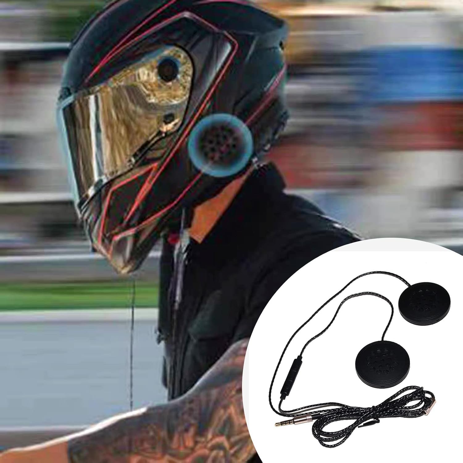 Amazon.com: Motorcycle Helmet Headset, Helmet Speakers with 3.5mm Jack,  Universal Wired Headphones for Racing & Sports Helmets, Motorcycle Audio  System, Bike Helmet Earphone, Black : Automotive