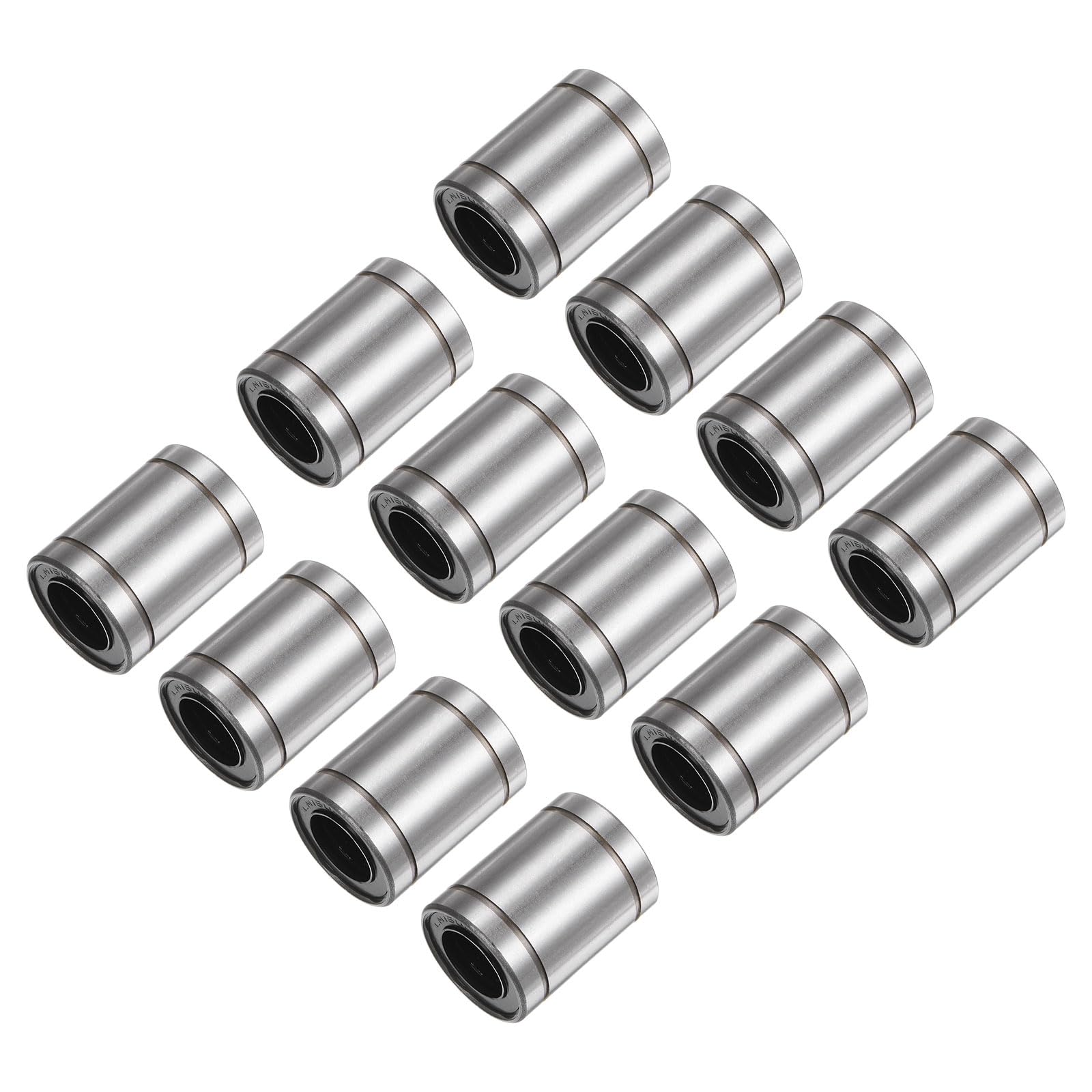 QUARKZMAN 12pz Cuscinetti Lineari a Sfere Lm16Uu, Diametro Foro 16mm, Diametro Esterno 28mm, Lunghezza 37mm, Cuscinetto a Movimento Lineare per Macchine Cnc e Stampanti 3D